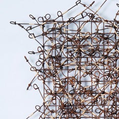 "Circle Grid No. 6", Contemporary Wall Mounting Recycled Metal Sculpture, Design