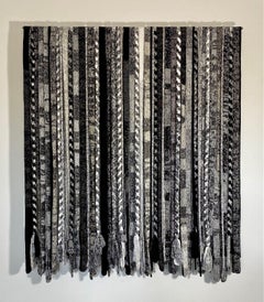 "Composition in Black and White", Cotton Wall Tapestry, Thread, Textile, Fiber