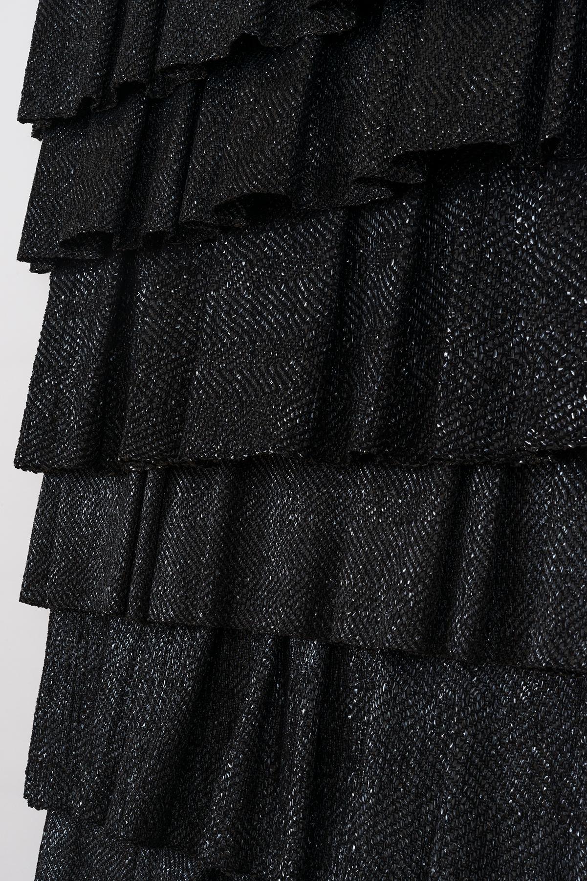 Contemporary Installation Sculpture, Woven and Crocheted Videotape with Cotton - Brown Abstract Sculpture by John Garrett