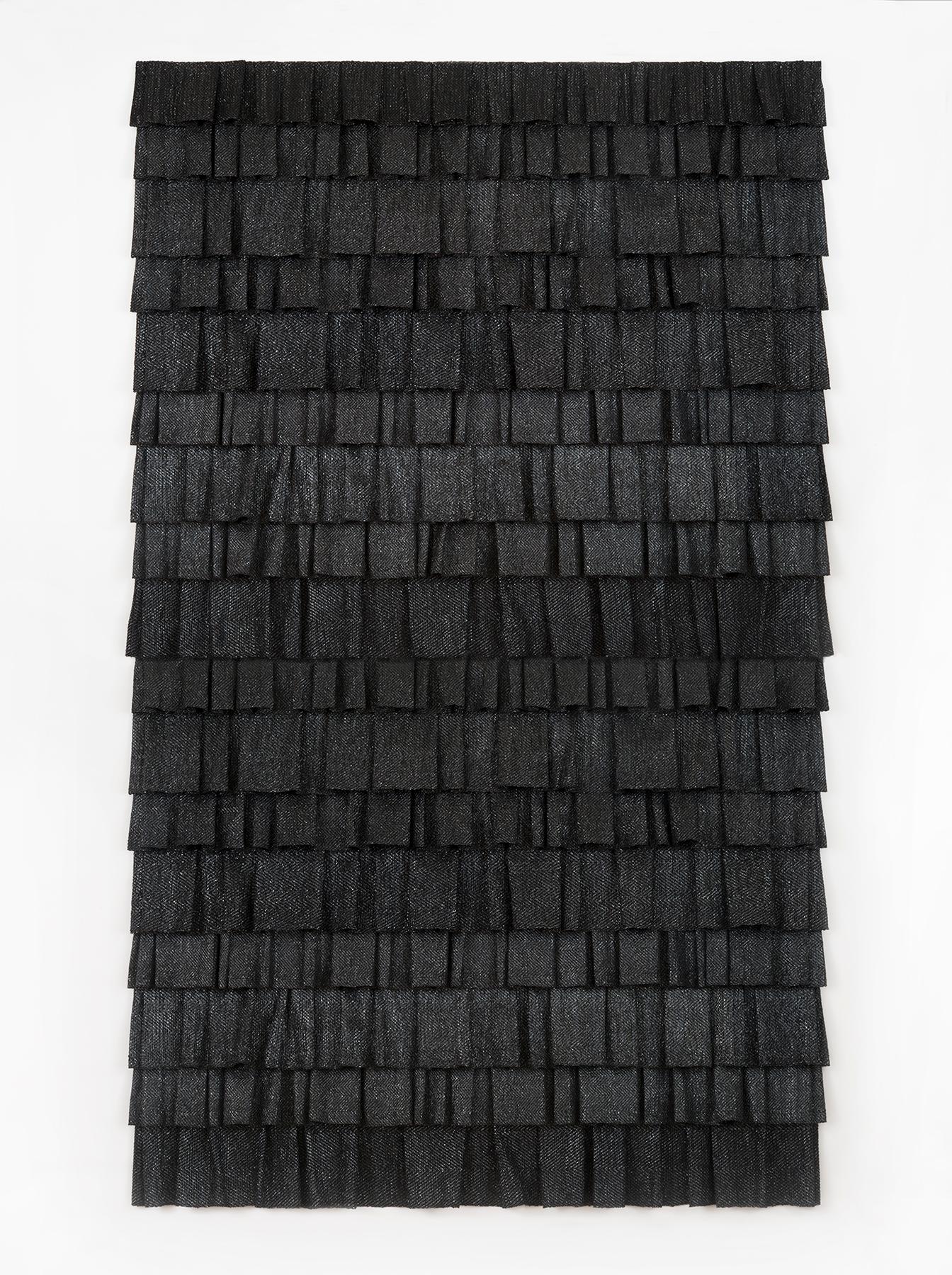 John Garrett Abstract Sculpture - Contemporary Installation Sculpture, Woven and Crocheted Videotape with Cotton