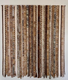 "Desert Winterscape", Cotton Tapestry, Wall Hanging Sculpture, Thread, Textile