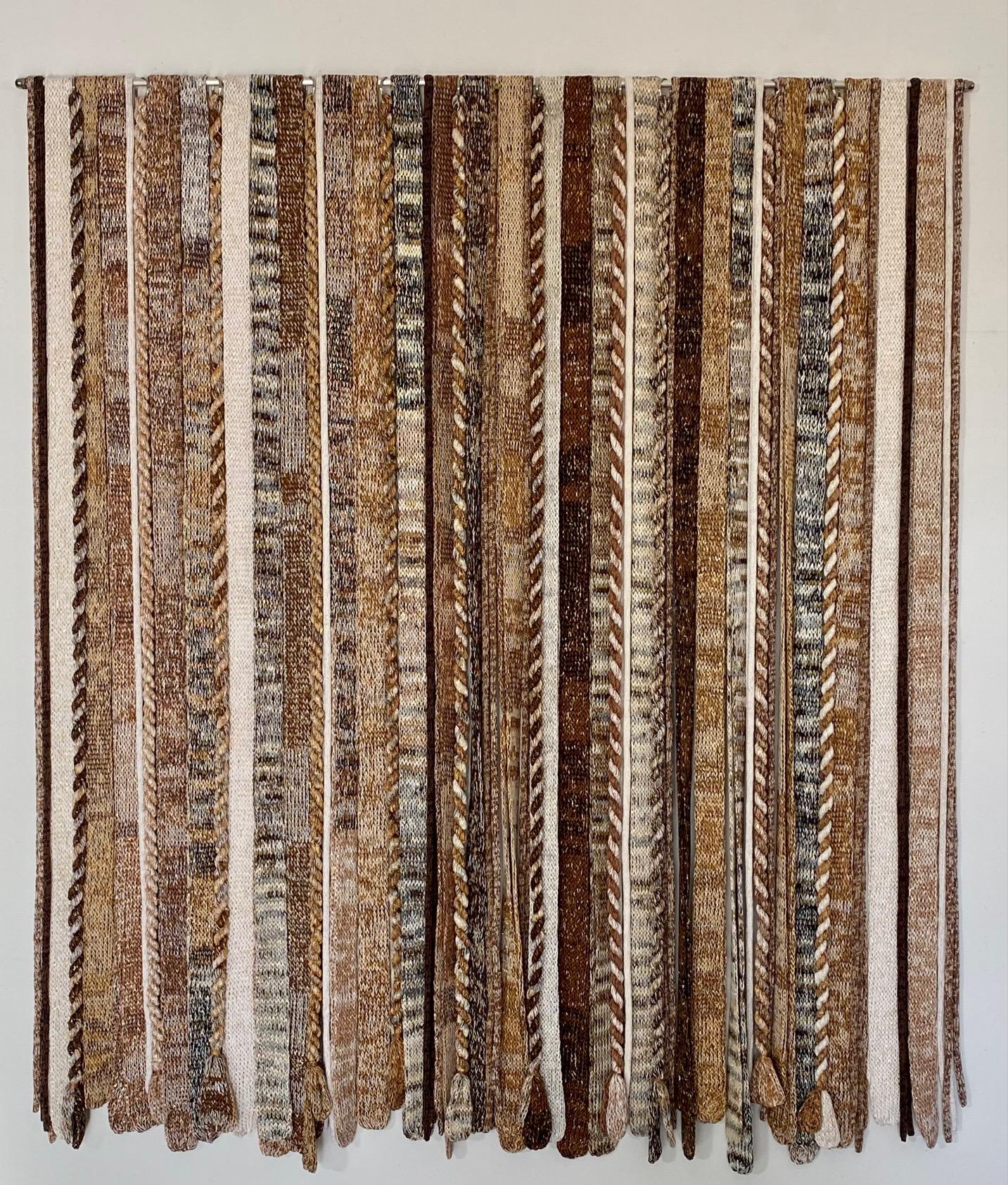 « Desert Winterscape », tapisserie de coton, sculpture murale suspendue, fil, textile