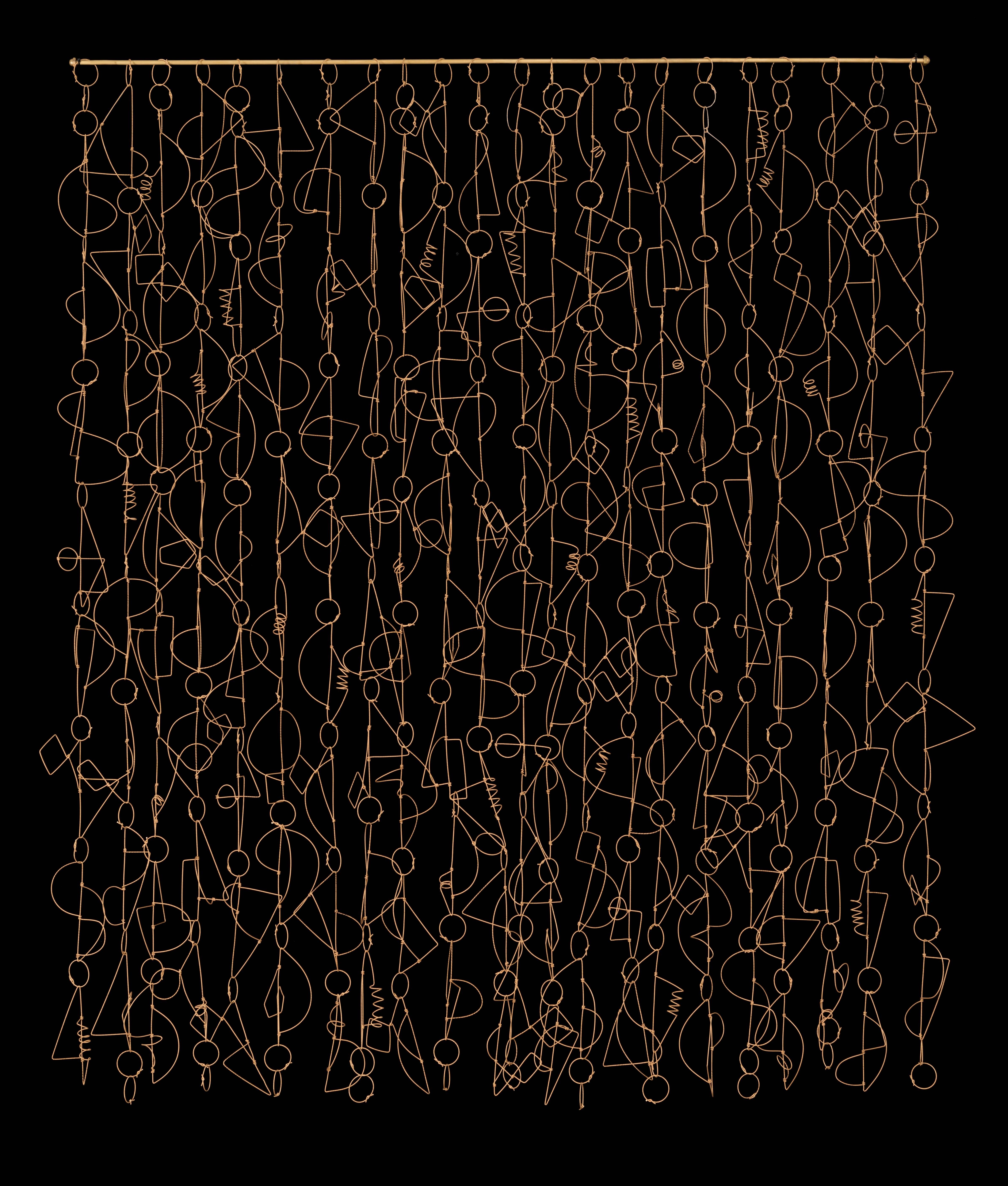 "Sierra Madre Boogie", Wall Mounting Tapestry Composed of Plied Brass Wire