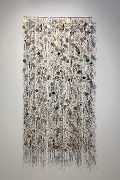 "Trinket Net No. 3", Mixed Media, Tapestry, Wall Sculpture, Metal, Plastics