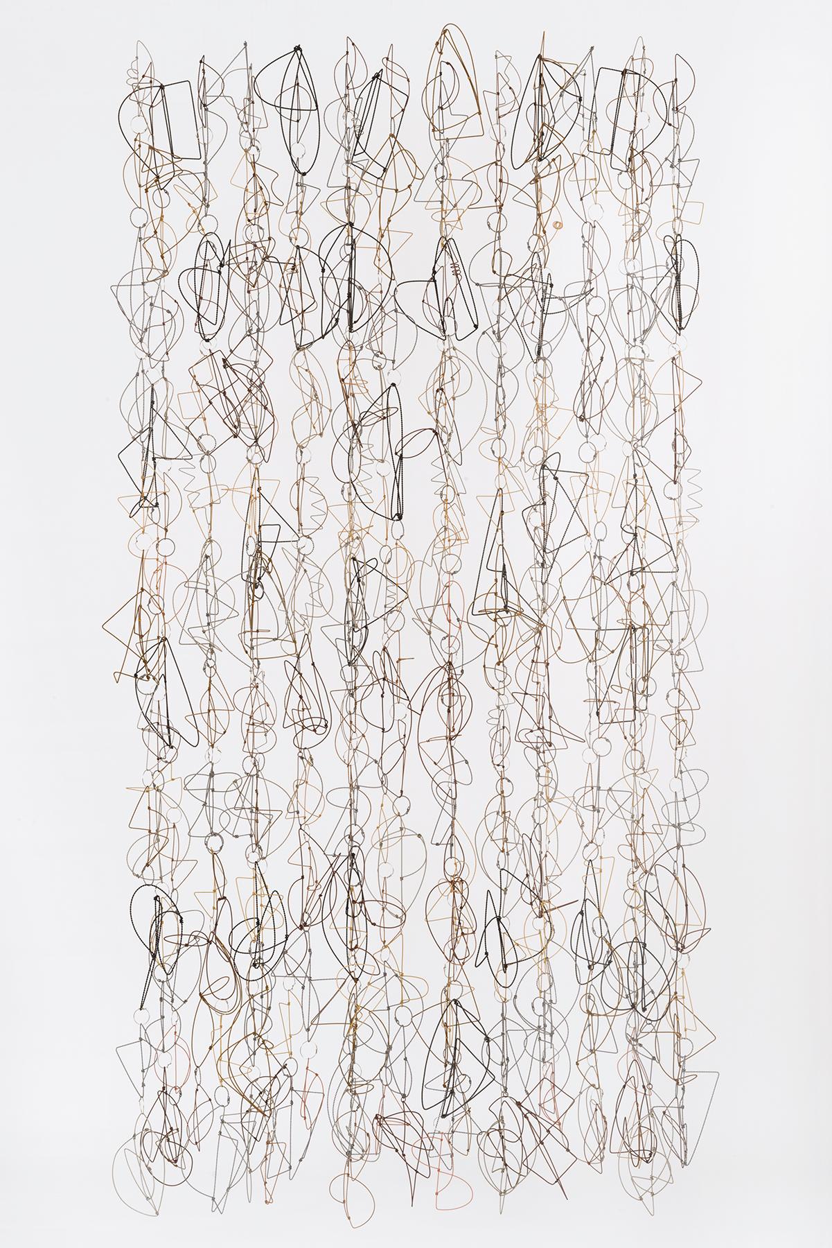 "Wire Drawing", Contemporary Mixed Media Installation Sculpture with Metal Wire - Mixed Media Art by John Garrett