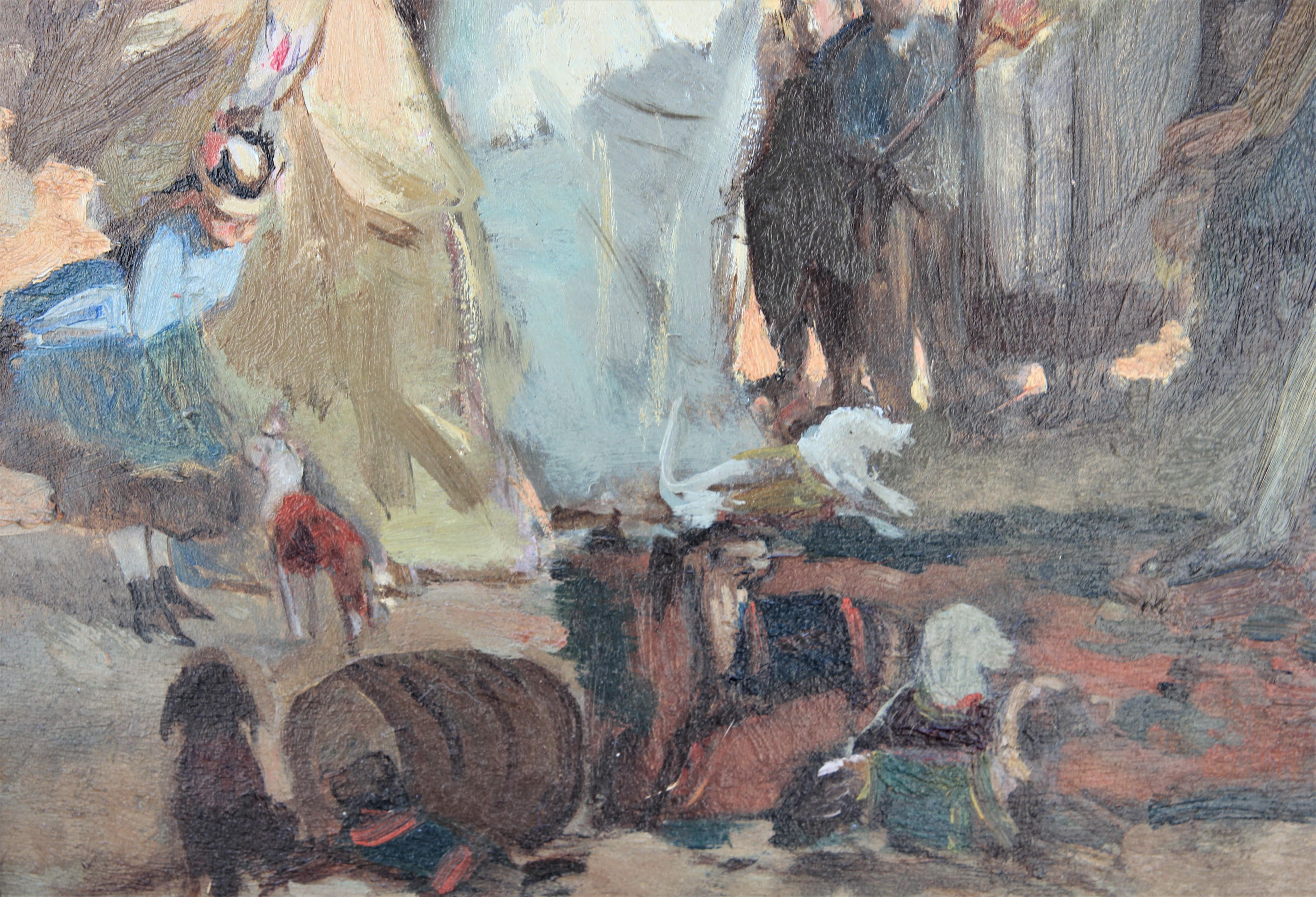 Street Scene, Ölgemälde des amerikanischen Impressionismus (Amerikanischer Impressionismus), Painting, von John George Brown