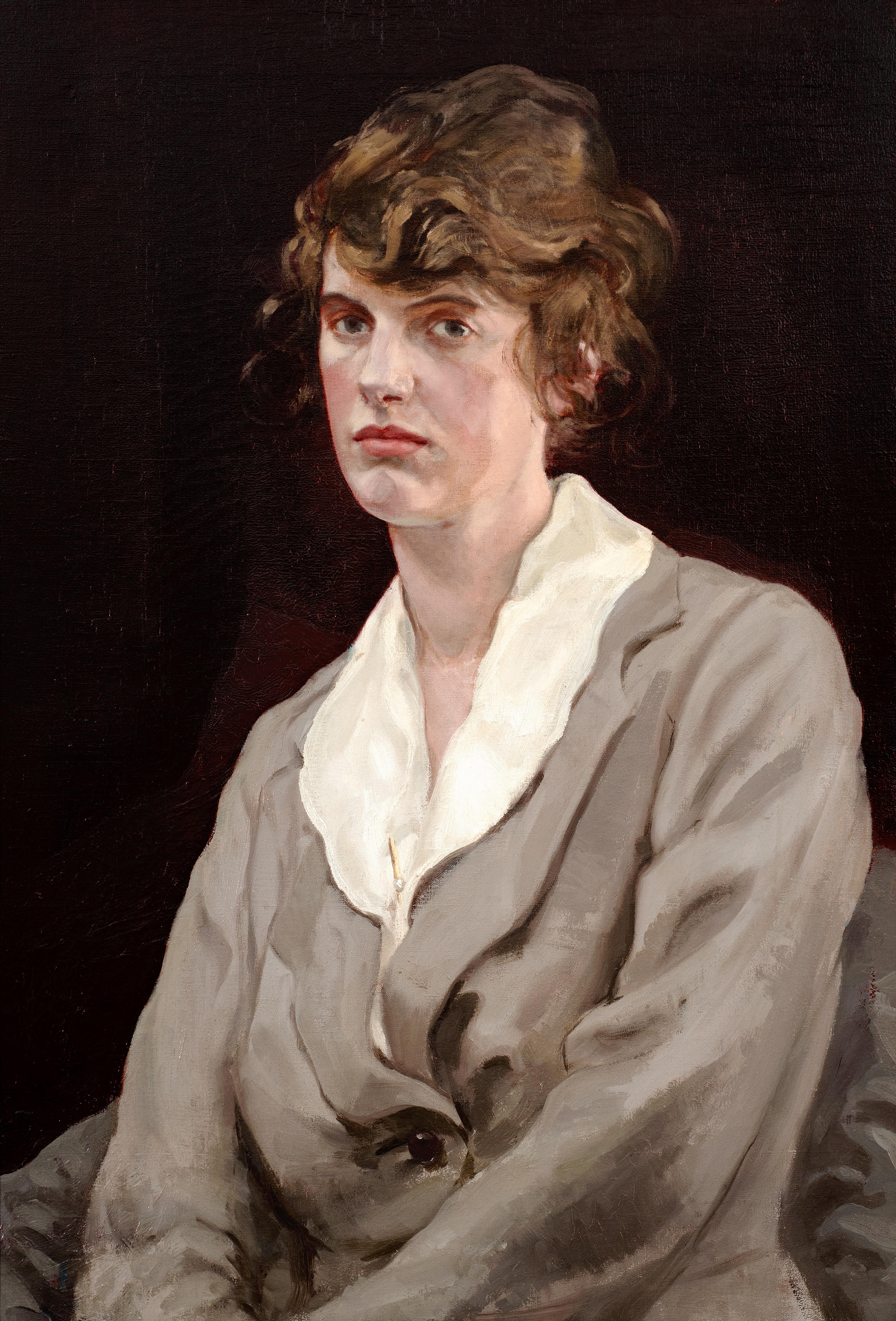 Portrait of the artist’s cousin, Gladys Coombs (1899-1963), c. 1920-25 - Painting by John George Hookham