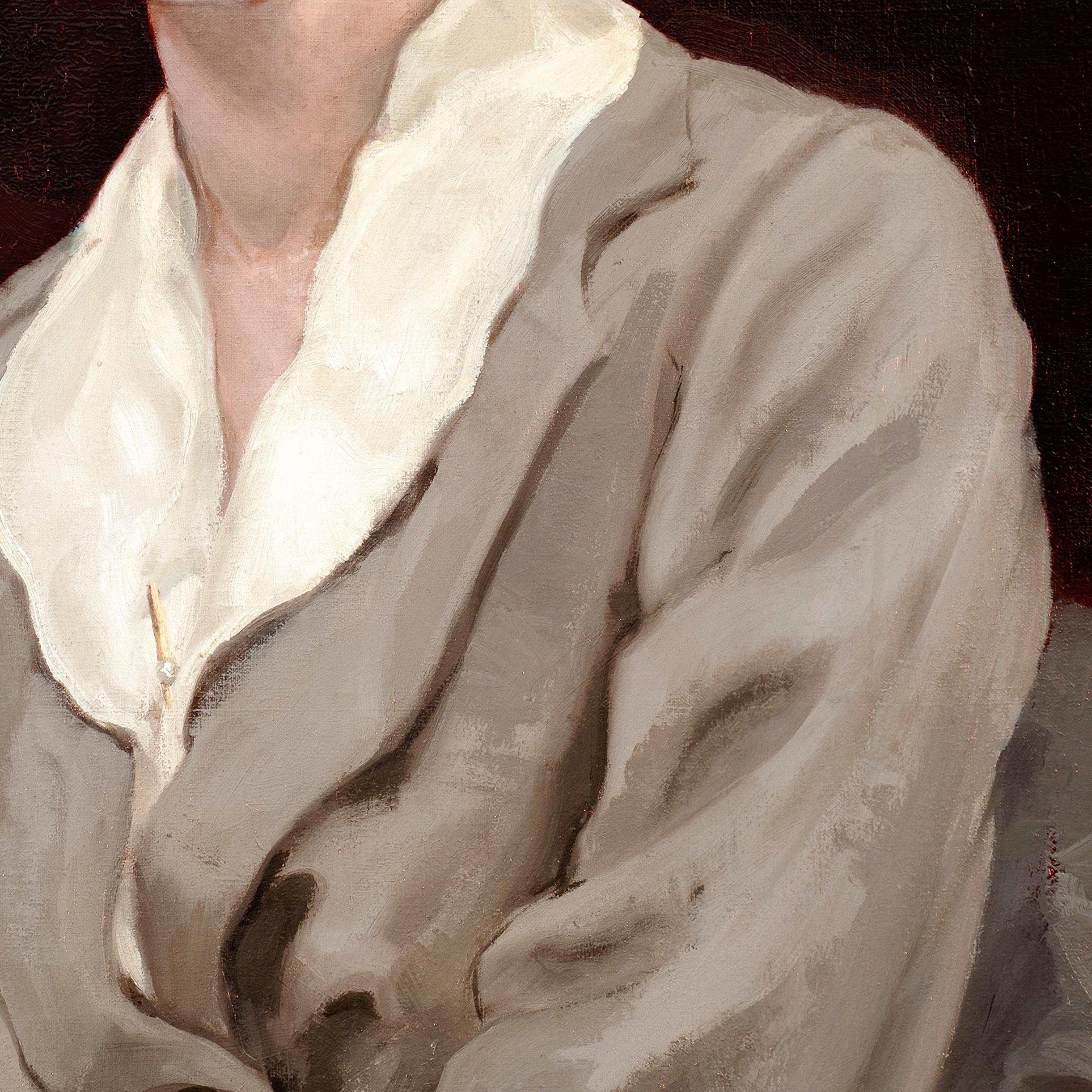 Portrait of the artist’s cousin, Gladys Coombs (1899-1963), c. 1920-25 - Brown Portrait Painting by John George Hookham