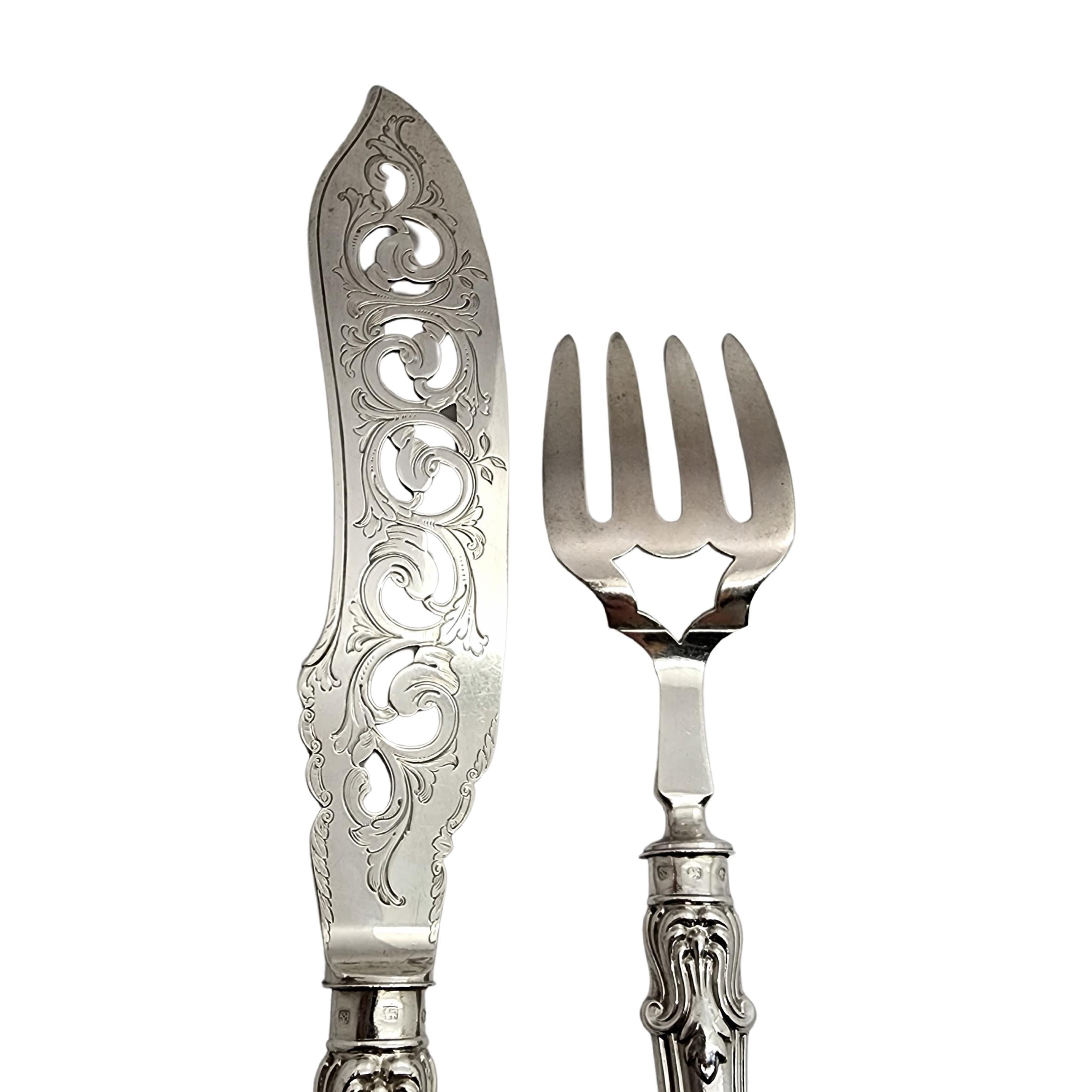 John Gilbert England Sterling Silver Fish Fork and Knife Serving Set For Sale 5
