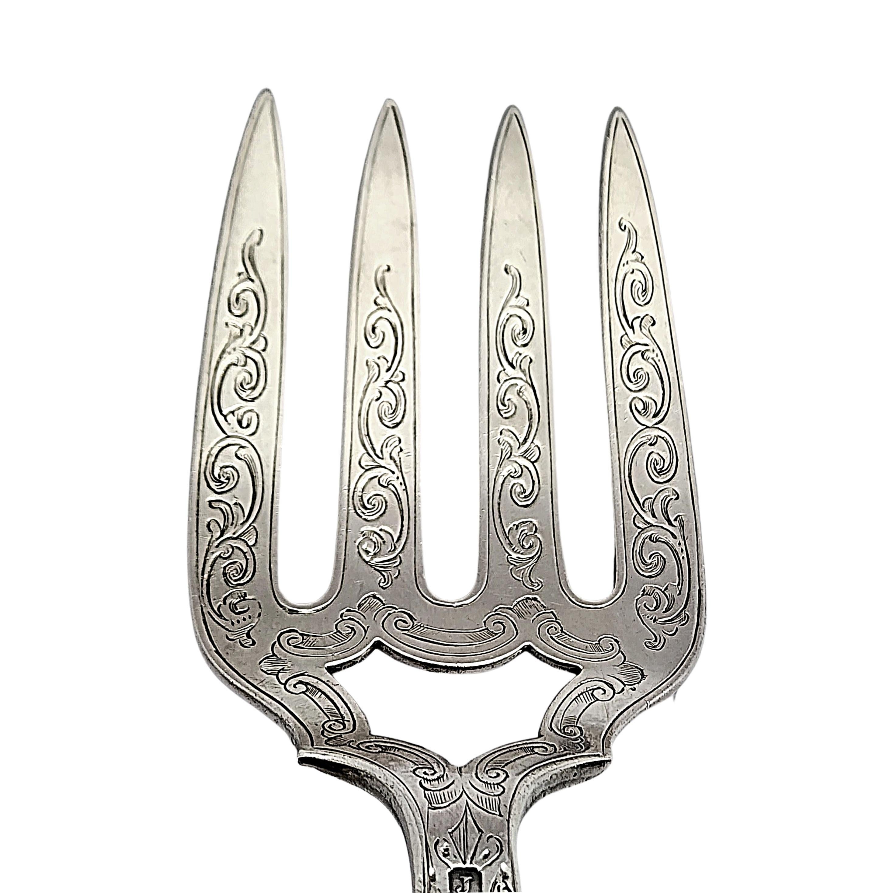 John Gilbert England Sterling Silver Fish Fork and Knife Serving Set In Good Condition For Sale In Washington Depot, CT