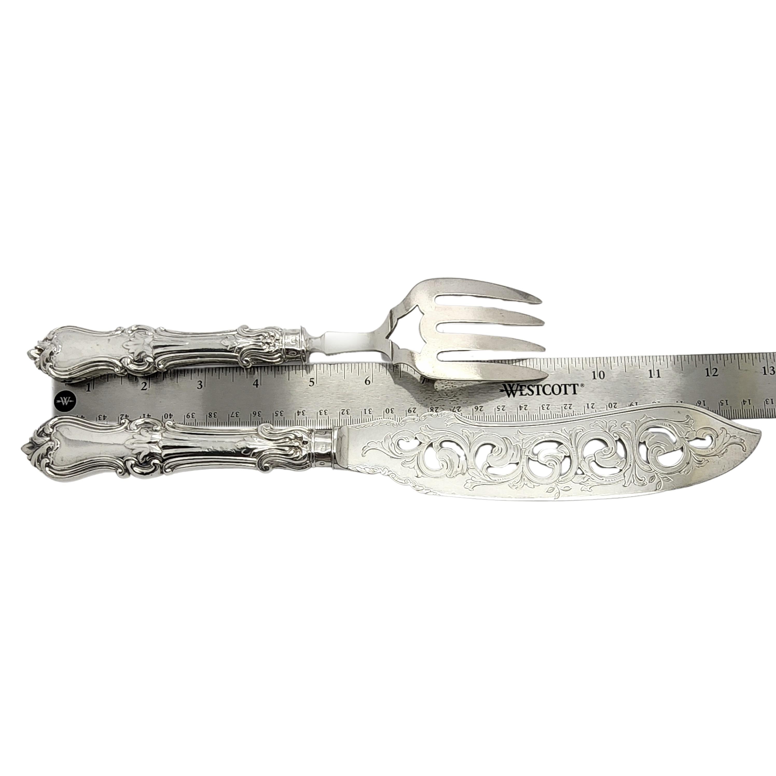 John Gilbert England Sterling Silver Fish Fork and Knife Serving Set For Sale 1