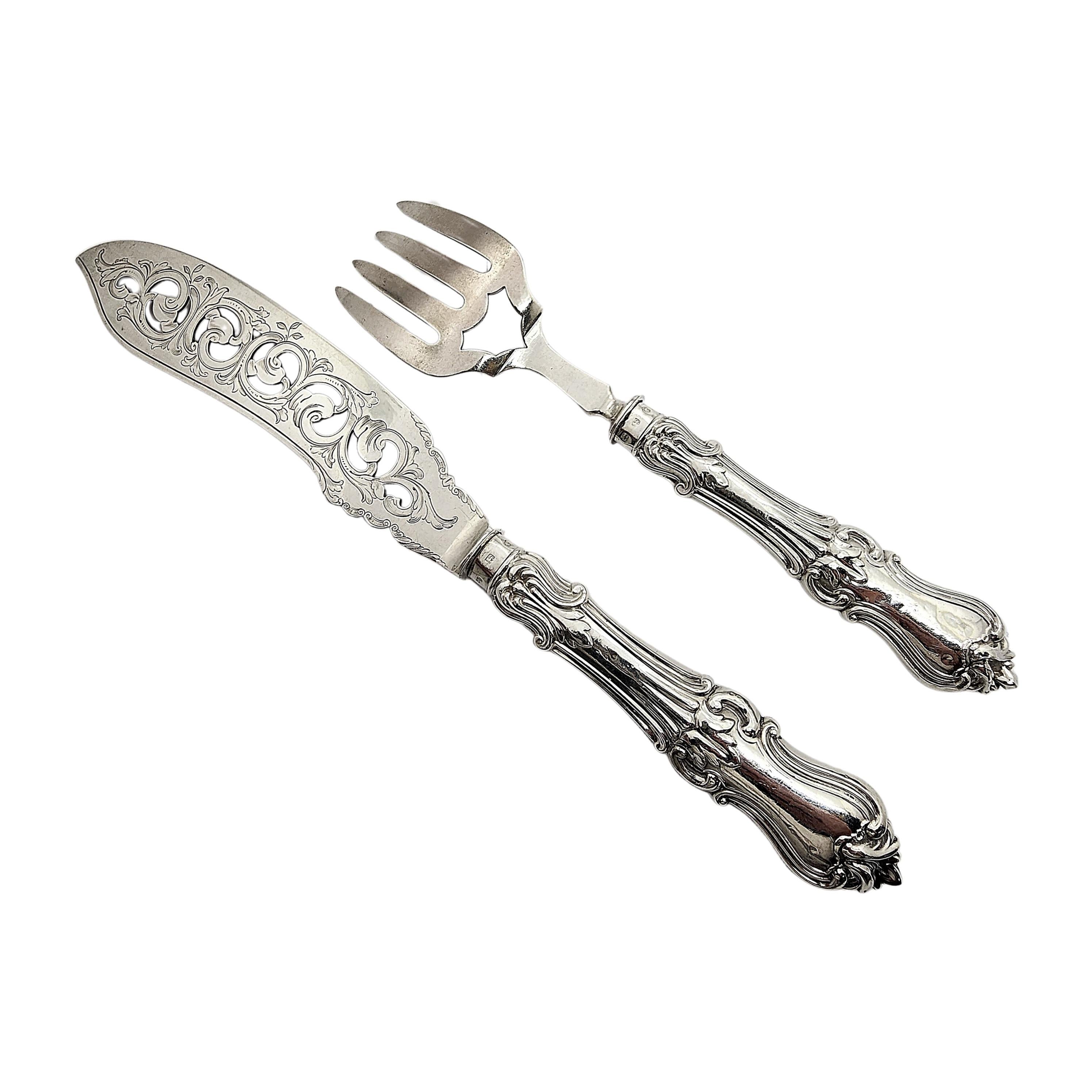 John Gilbert England Sterling Silver Fish Fork and Knife Serving Set For Sale 2