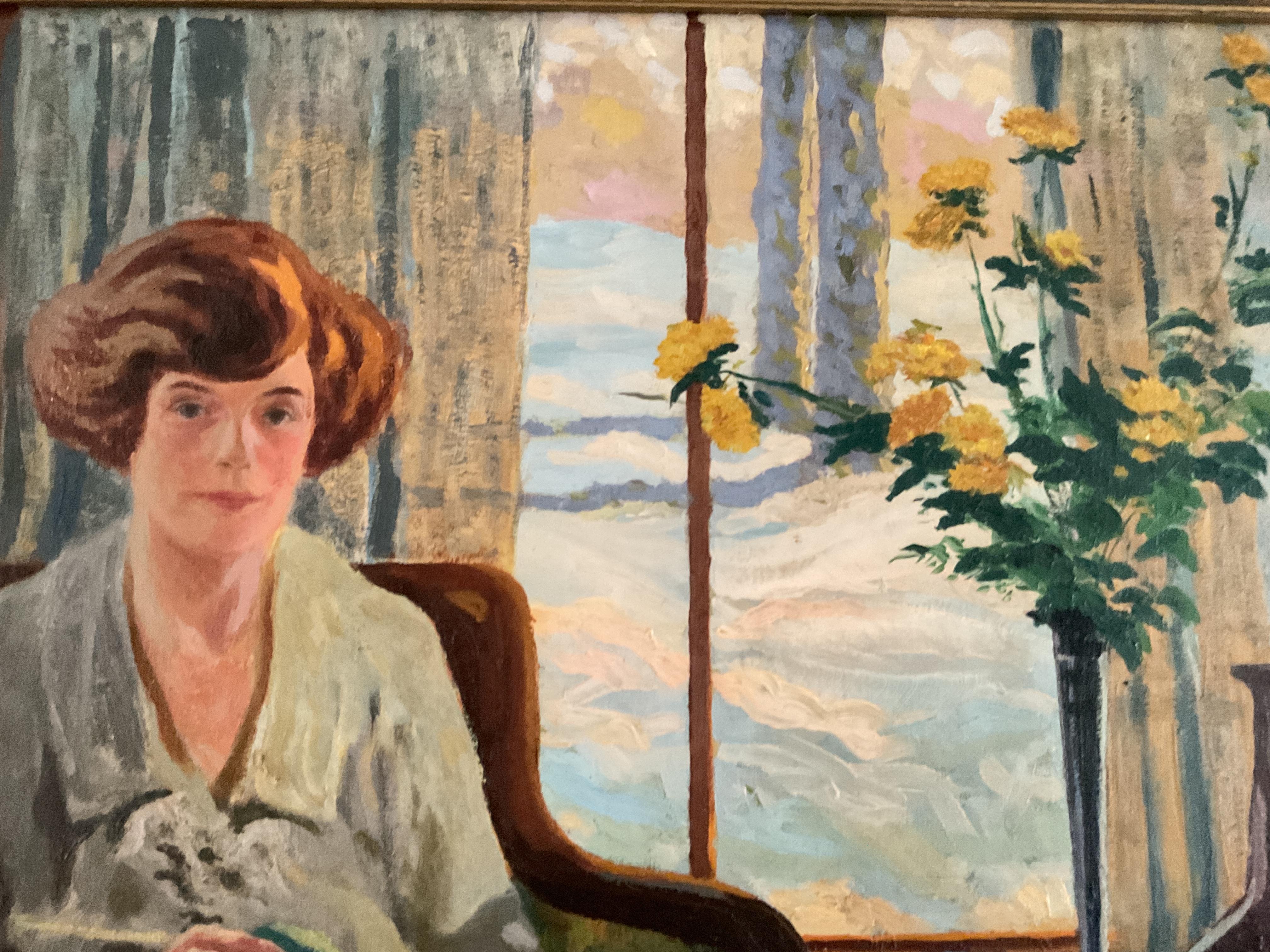 Pittura impressionista americana di interni e ritratti, 1922, area di Boston - Painting Impressionismo americano di John Gilmore Wolcott