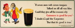 Large Original Vintage Guinness Is Good For You Poster Alice In Wonderland Theme