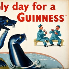 Original Vintage Advertising Poster Lovely Day For A Guinness Irish Stout Gilroy