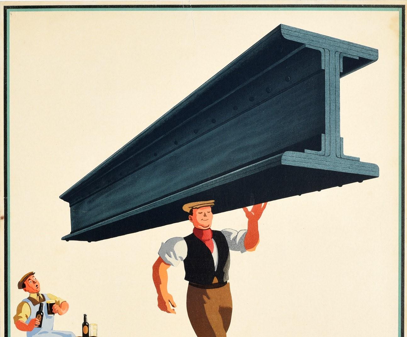 Original Vintage Getränke-Poster Guinness für Strength Stahlstrahl Design Stout Beer – Print von John Gilroy