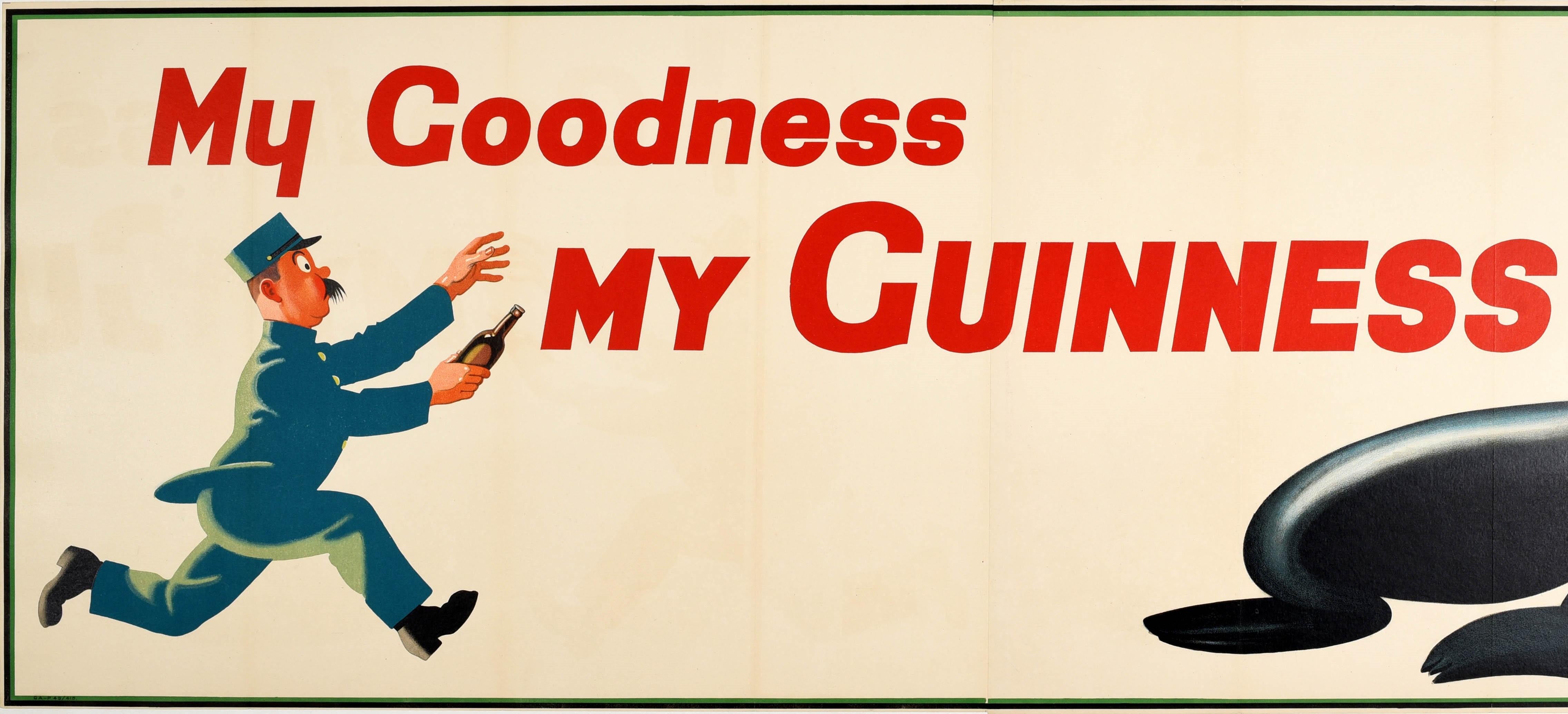Poster vintage originale per bevande My Goodness My Guinness Zoo Keeper Sea Lion Design - Print Bianco di John Gilroy