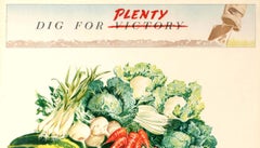 Original Vintage Guinness For Strength Dig For Plenty Victory WWII Drink Poster