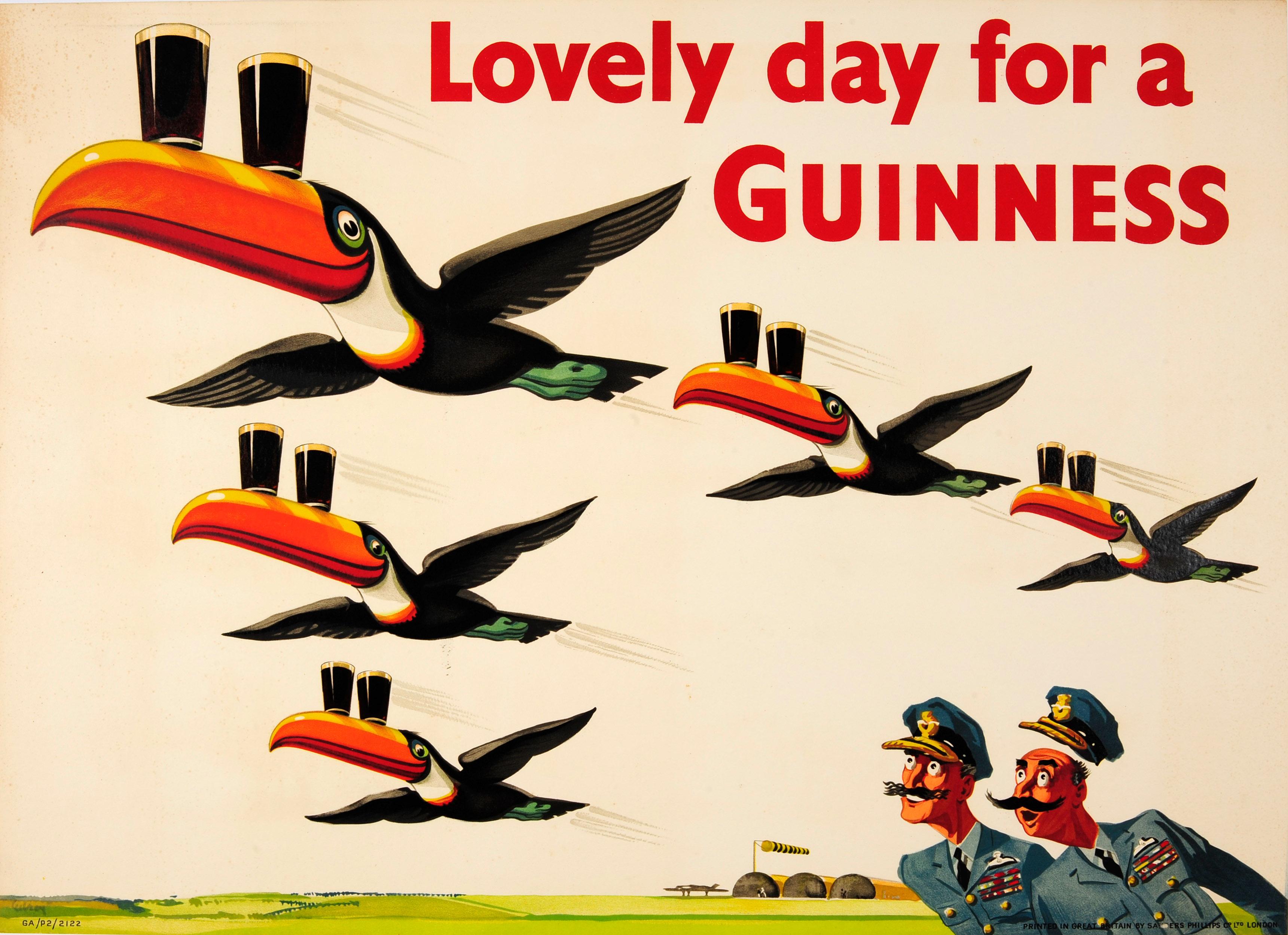 John Gilroy Print - Original Vintage Guinness Poster - Lovely Day For A Guinness - RAF Toucan Design