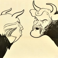 Original Vintage Political Propaganda Poster Baldwin Bovril British Elections