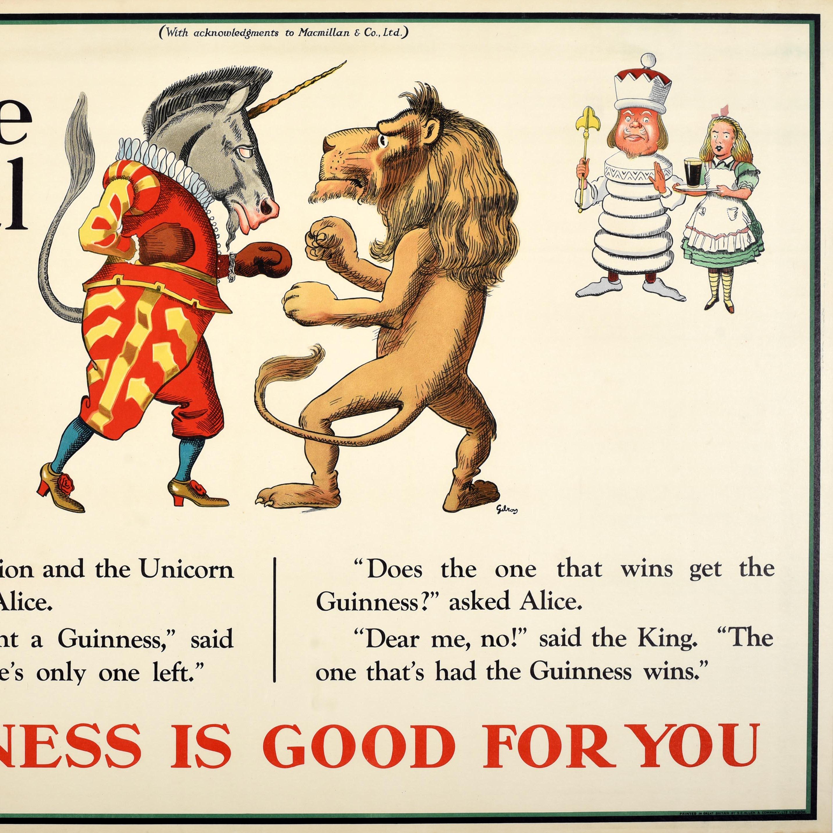 Seltenes Original Vintage Werbeplakat Guinness Bottle Royal John Gilroy 3