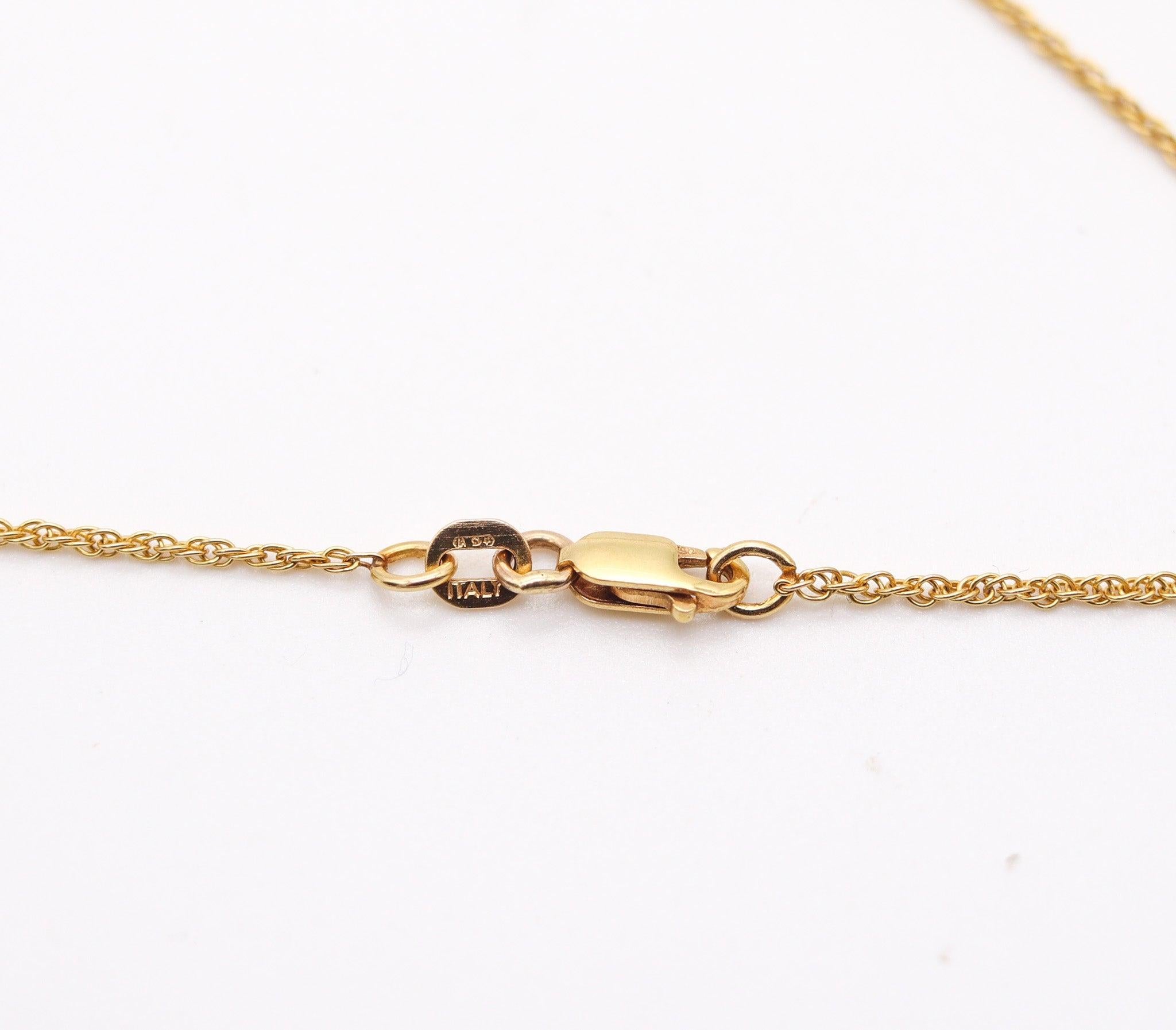 Women's JOHN GILVEY Art-Glass Perfume Bottle Necklace In 14Kt Gold With Gemstones For Sale