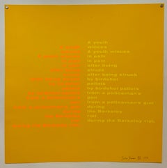 Abstract Minimalist Color Silkscreen Poetry Print John Giorno Day Glo Pop Art