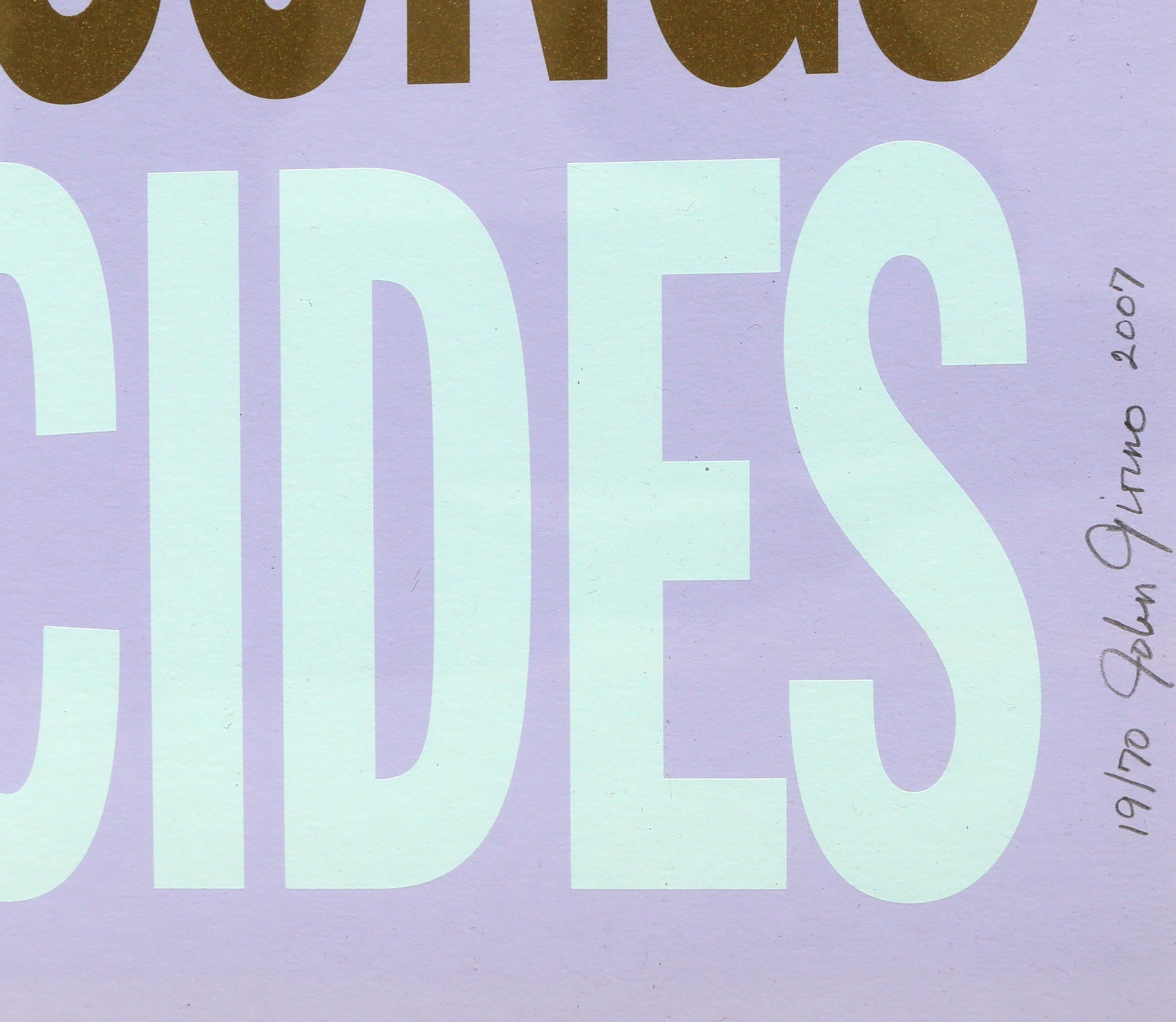 Les Hyacinths are the Songs of Suicides, sérigraphie Pop Art de John Giorno en vente 1