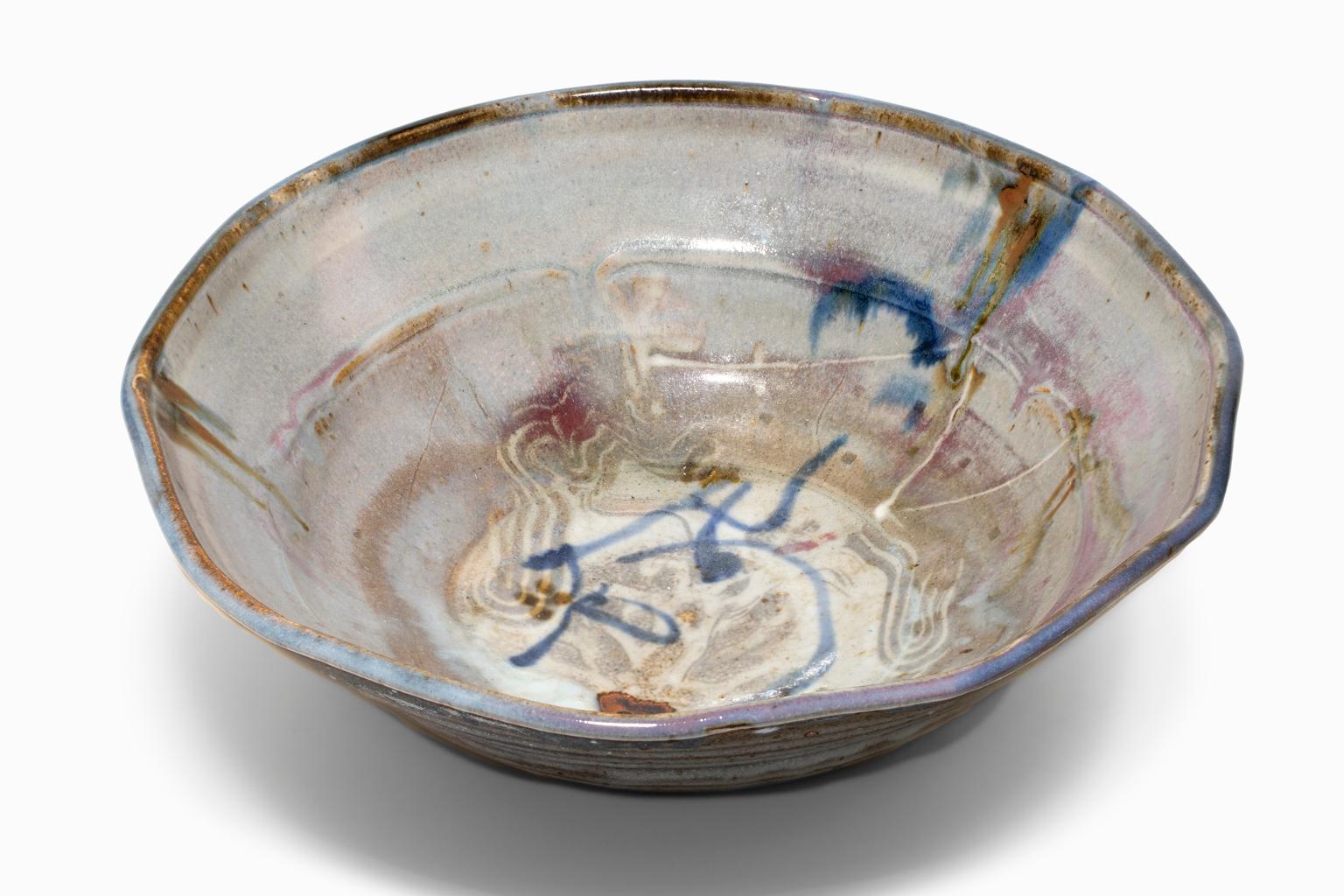 John Glick Plum Street Pottery Glazed Bowl Reduction Fired For Sale 1