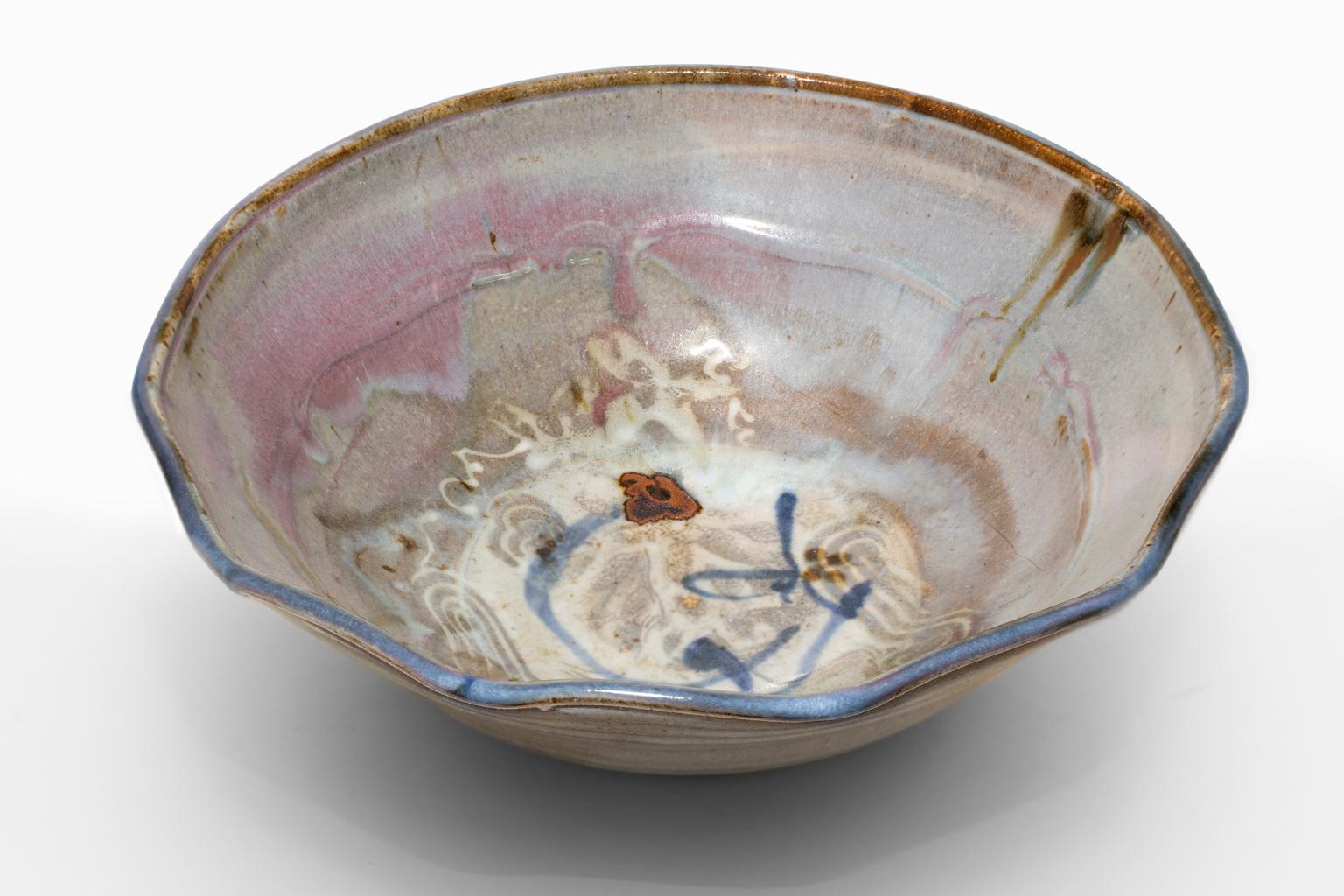 John Glick Plum Street Pottery Glazed Bowl Reduction Fired For Sale 3