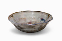 Antique John Glick Plum Street Pottery Glazed Bowl Reduction Fired