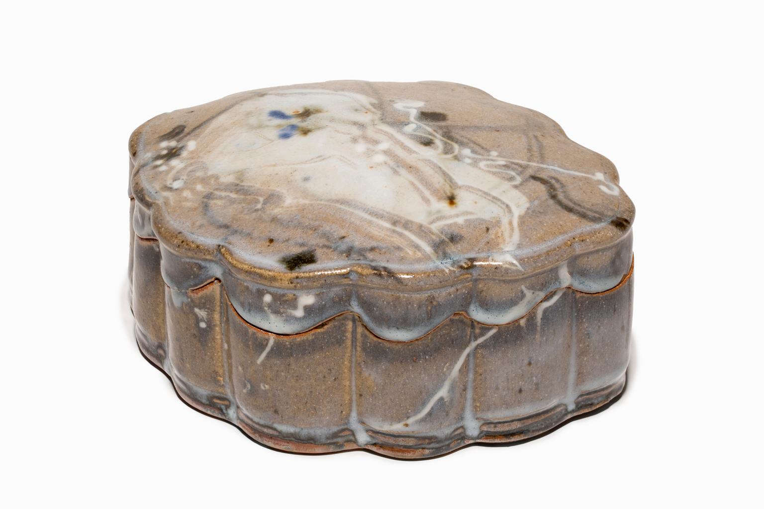 Magnifique poterie Plum Street « Box enveloppée » en grès émaillé John Glick en vente 1