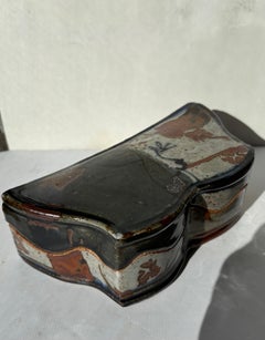John Glick ceramic /stoneware box / jewelry / table box , signed