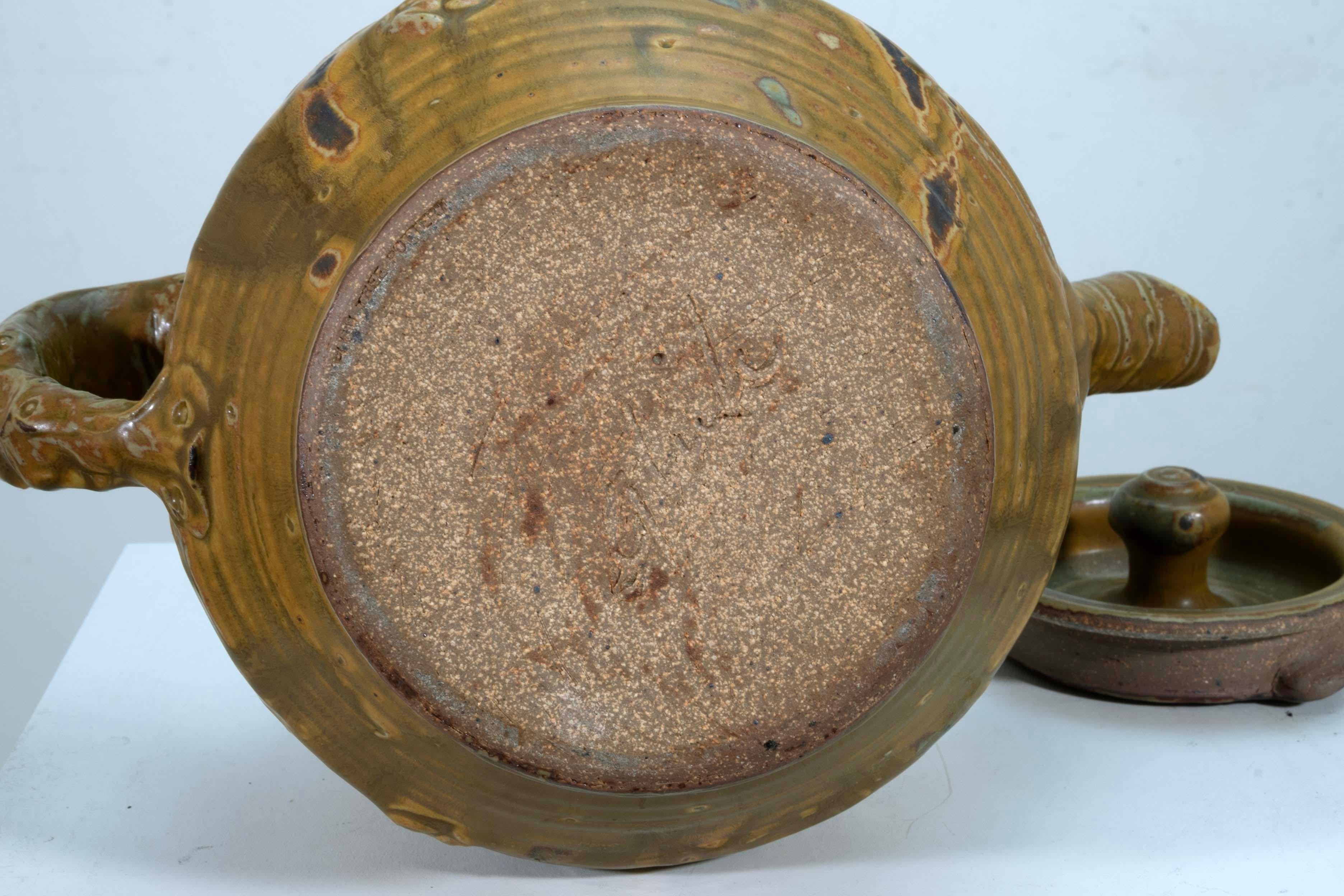 John Glick Ceramic Stoneware Coffee Tea Pot Signed and Stamped For Sale 4