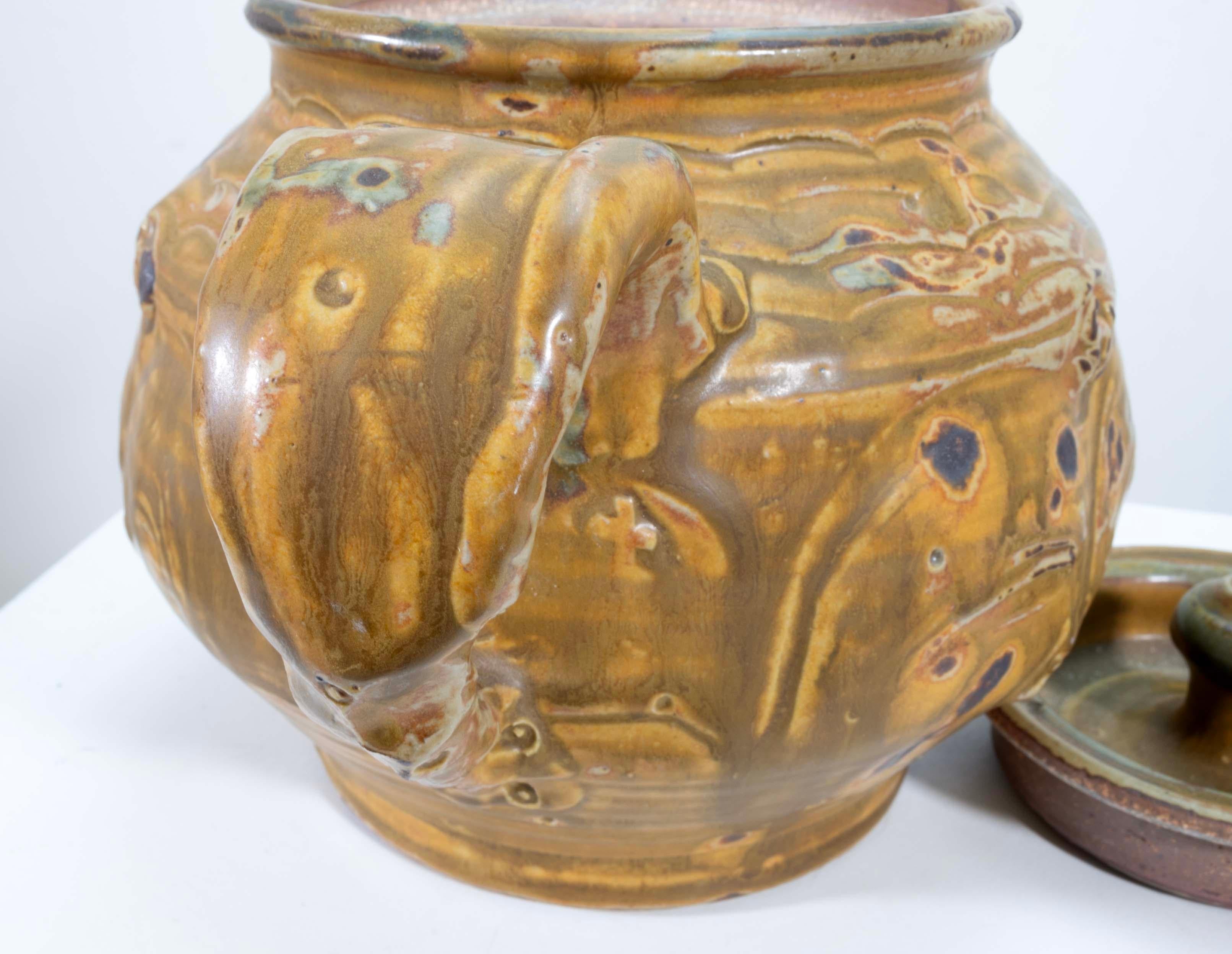 John Glick Ceramic Stoneware Coffee Tea Pot Signed and Stamped For Sale 2