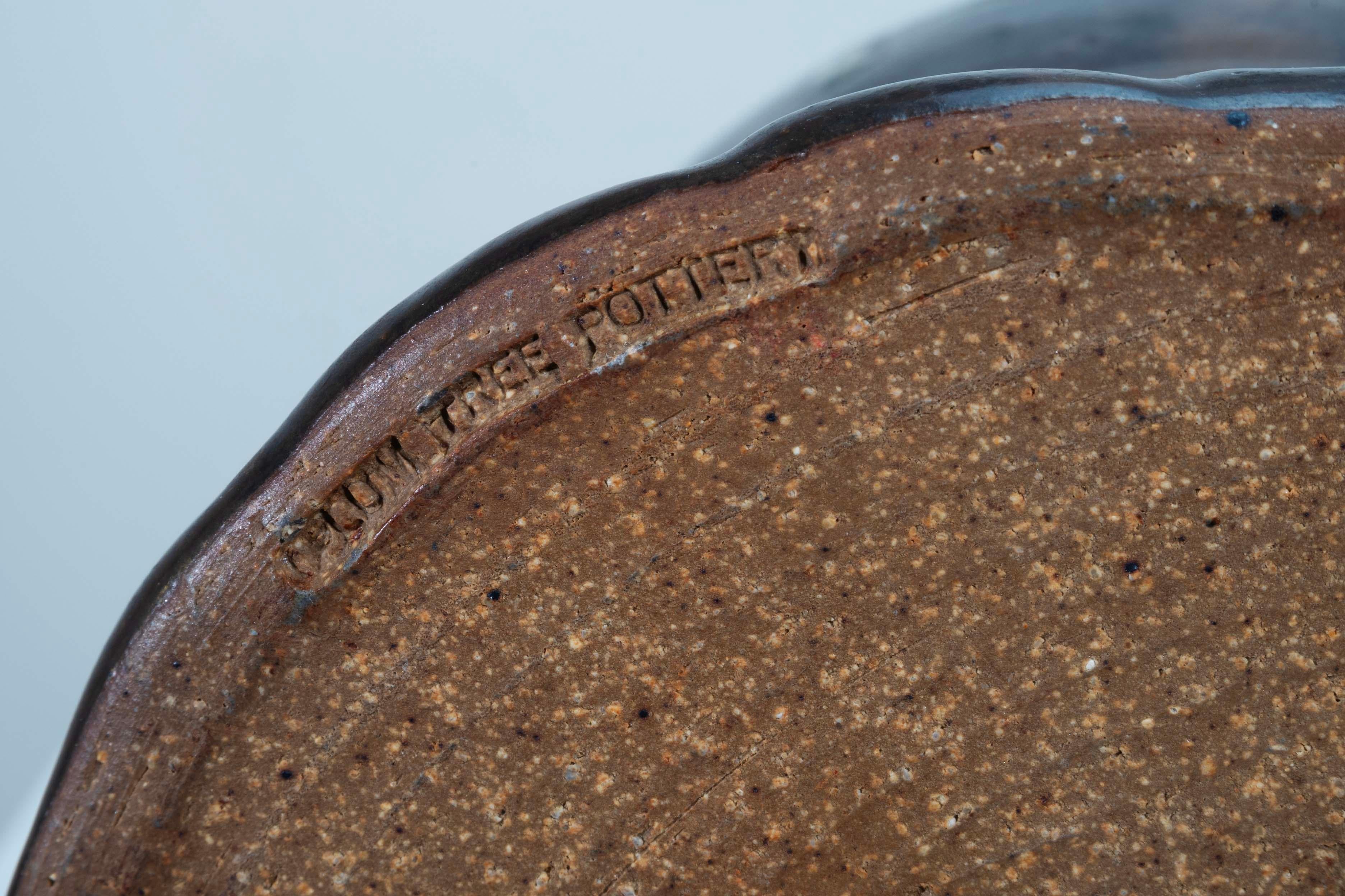 John Glick Ceramic Stoneware Medium Vase Stamped Plum Tree Pottery 5