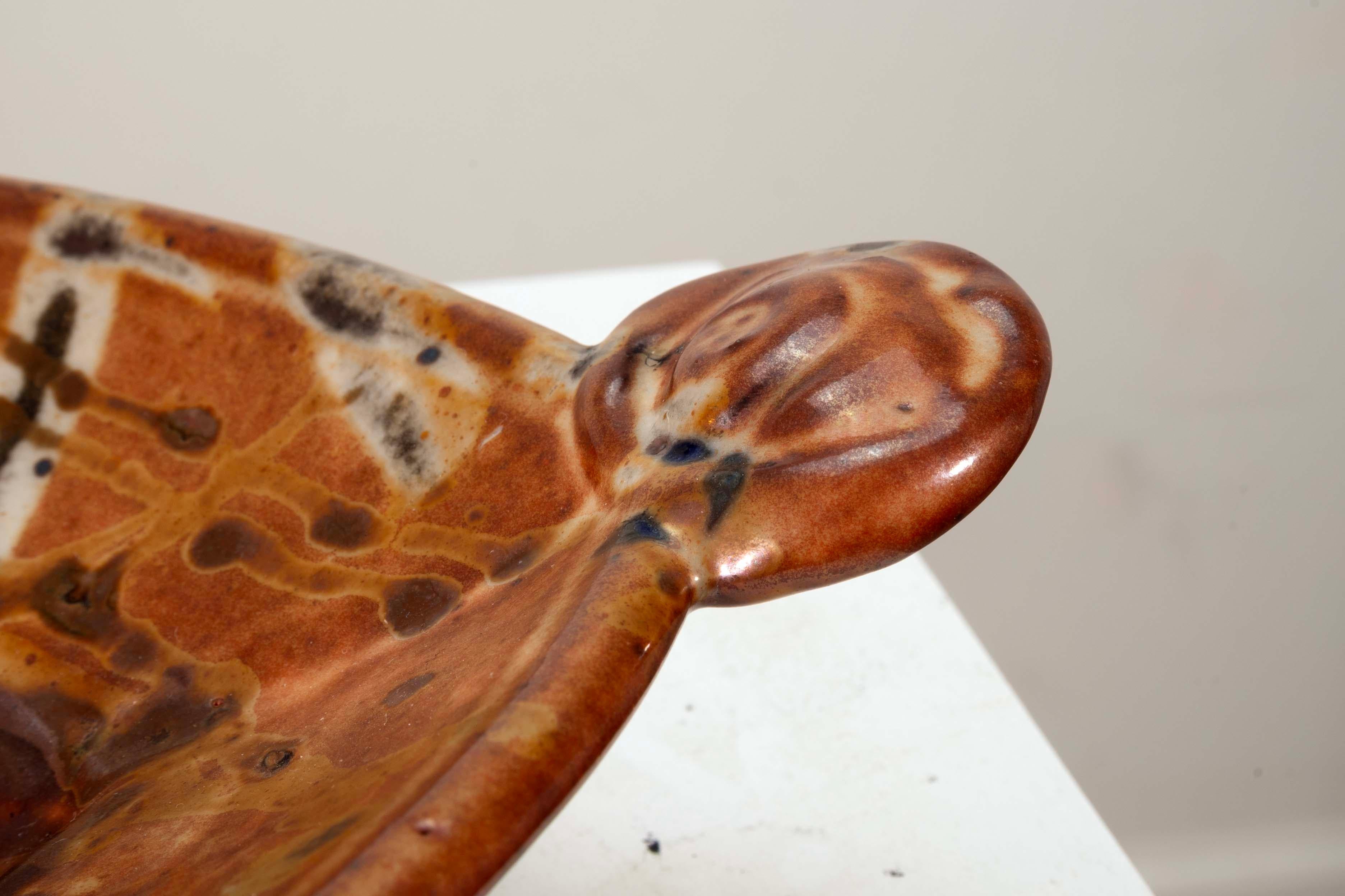 Terracotta Piatto da portata in ceramica di John Glick firmato e timbrato in vendita