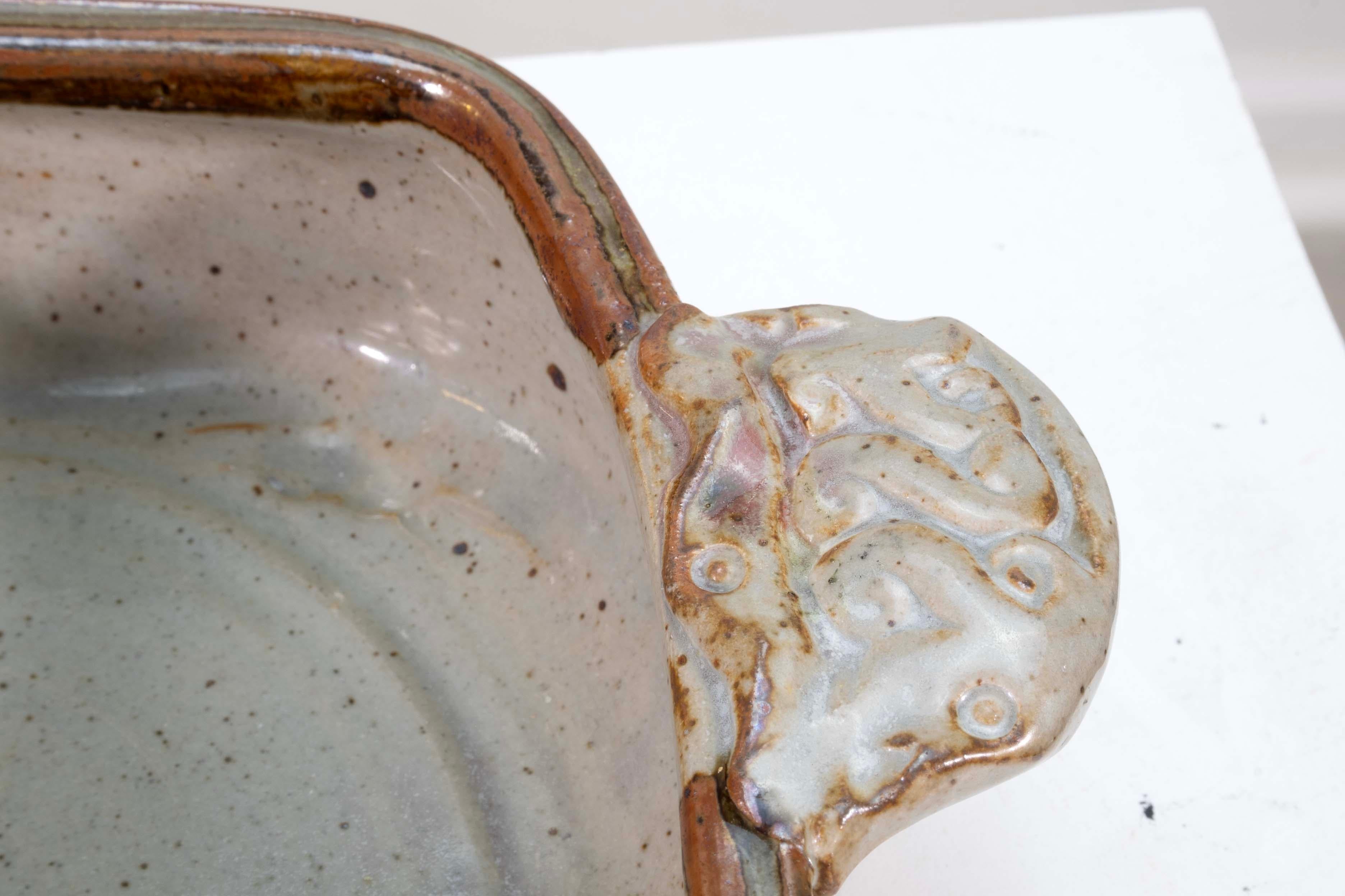 Piatto da portata quadrato in ceramica e gres di John Glick firmato in vendita 2
