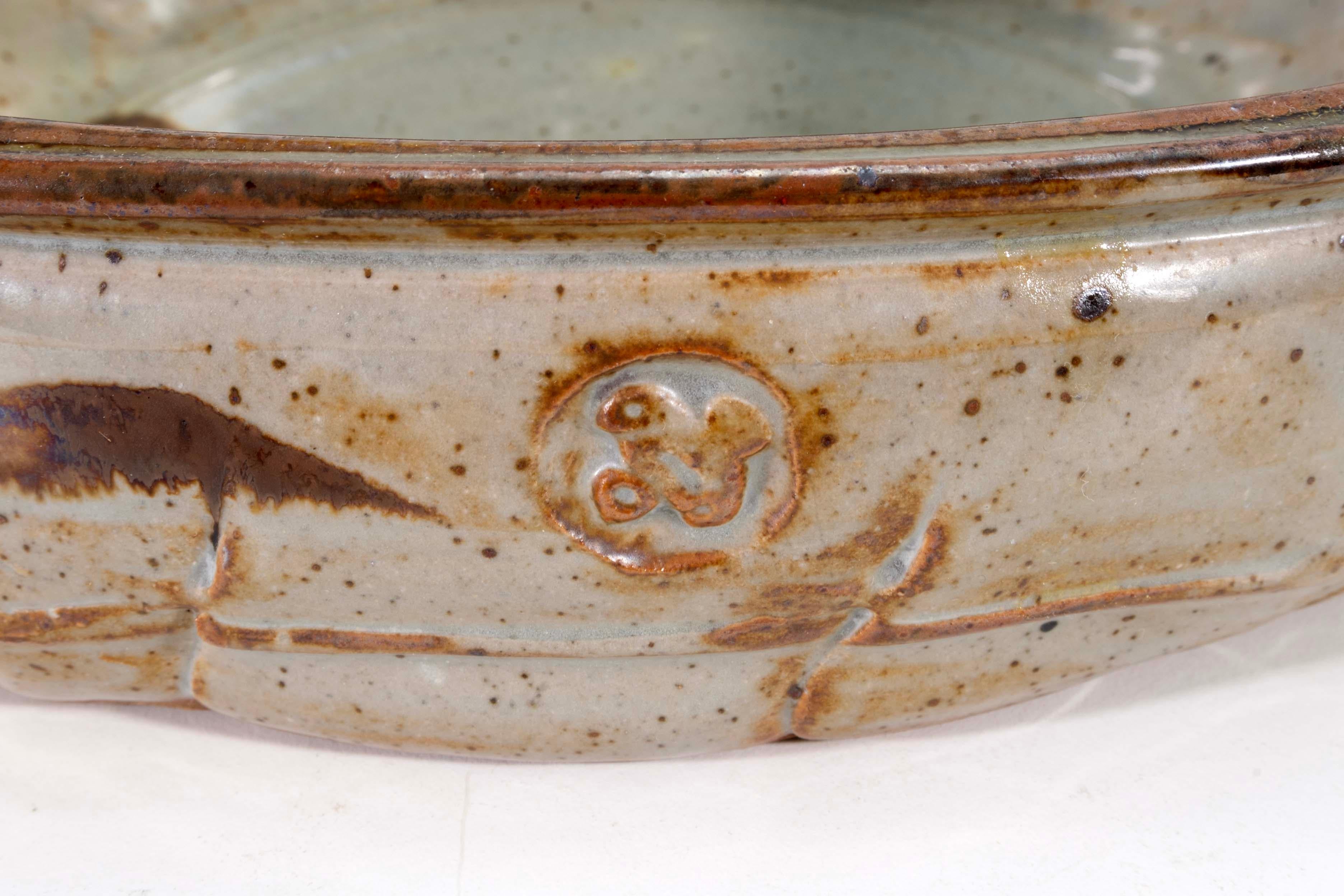Piatto da portata quadrato in ceramica e gres di John Glick firmato in vendita 3