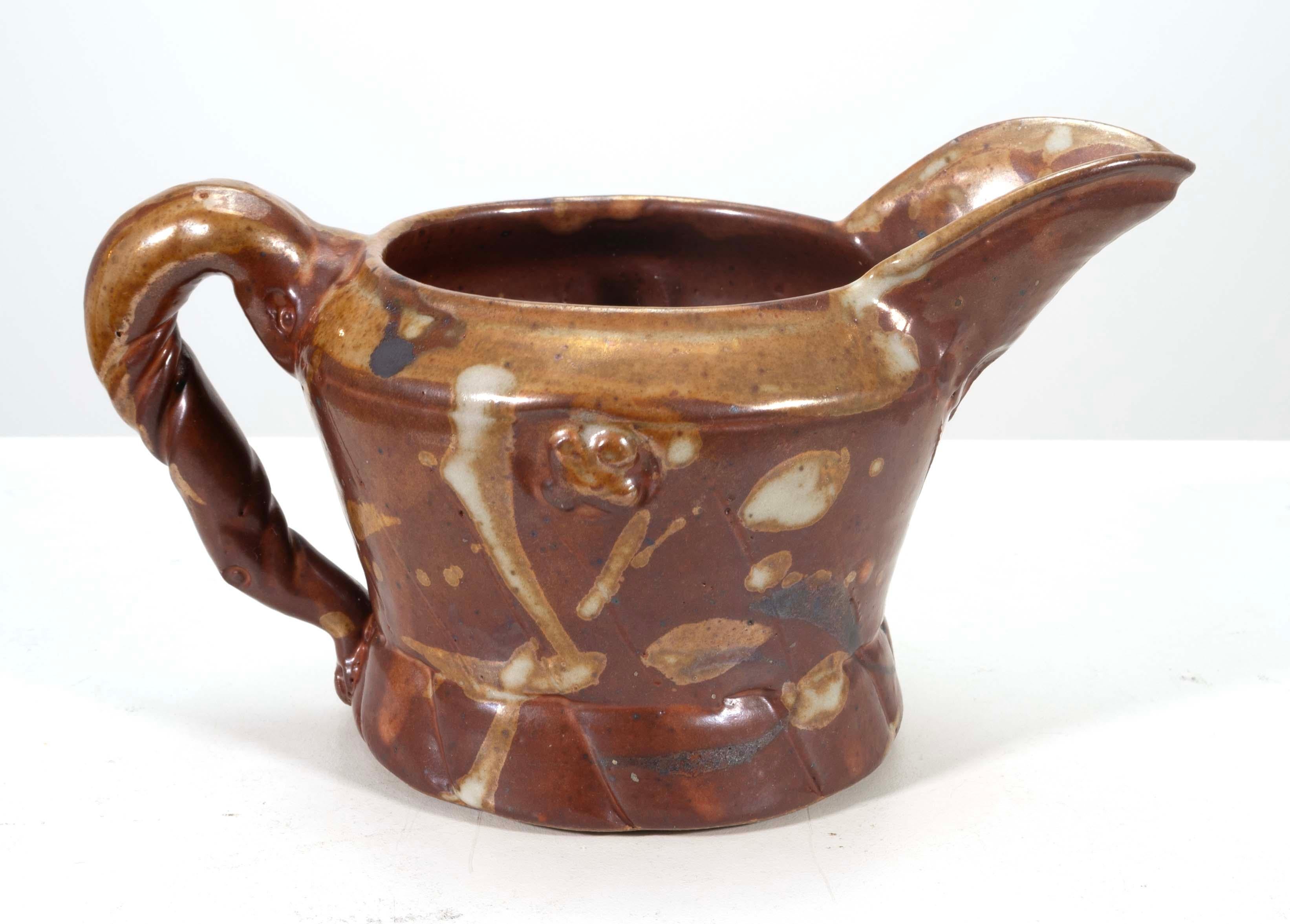 XX secolo Portazucchero e lattiera in ceramica di John Glick con timbro Plum Tree Pottery in vendita