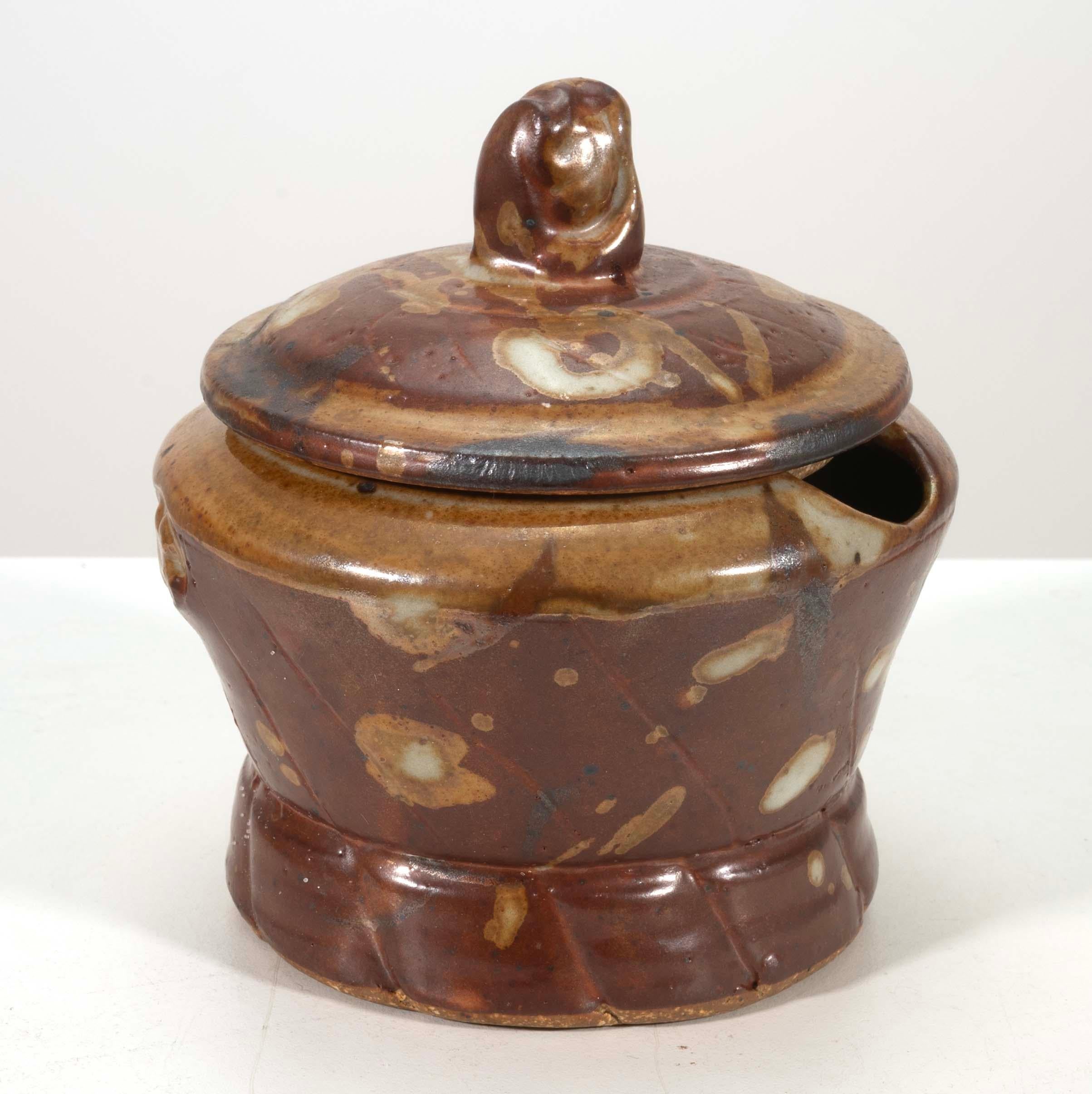 Portazucchero e lattiera in ceramica di John Glick con timbro Plum Tree Pottery in vendita 3
