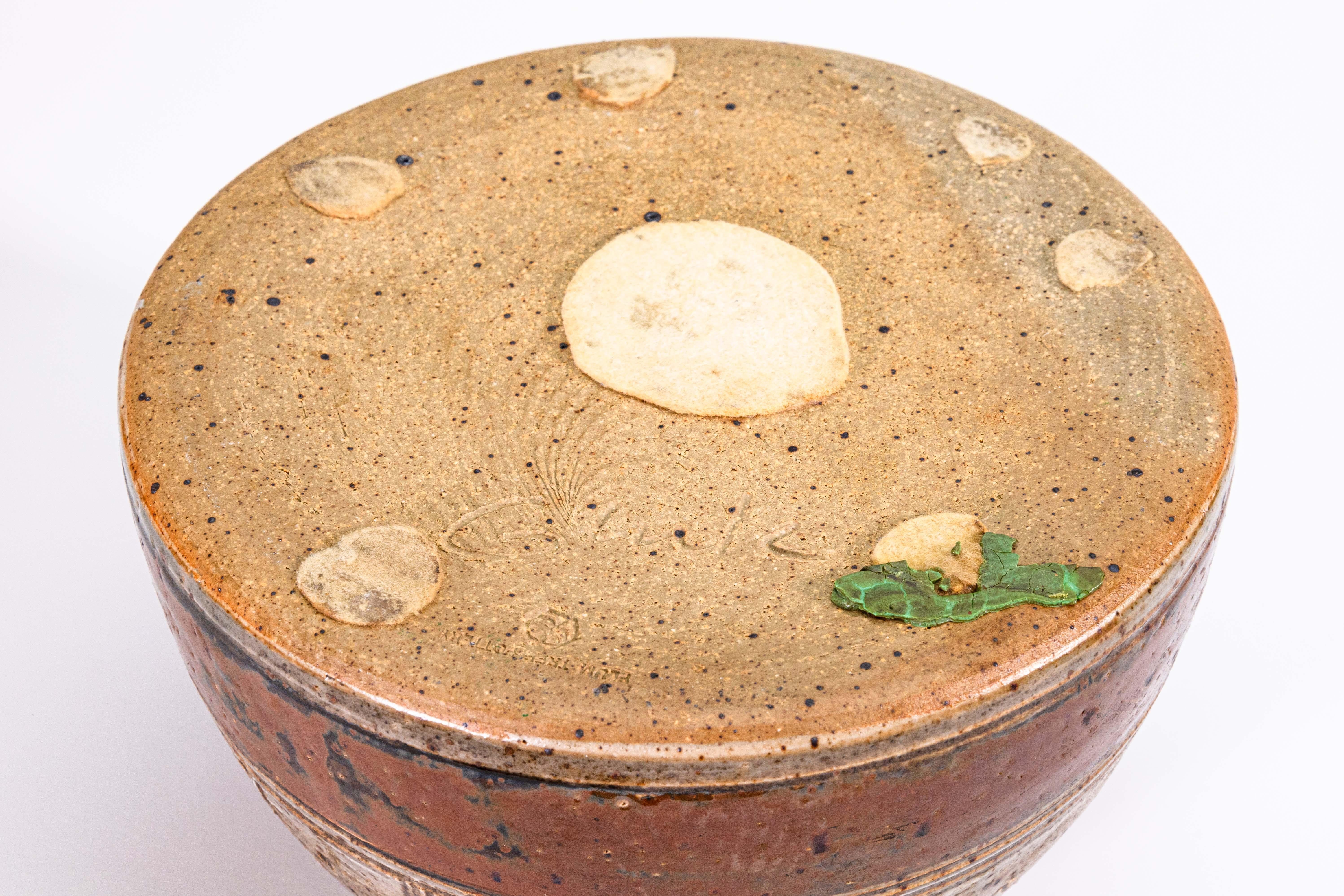 Ceramica John Glick Modernist Stoneware Vessel in ceramica smaltata Plum Tree Pottery in vendita
