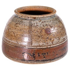 John Glick Modernist Stoneware Glazed Ceramic Planter Vessel Plum Tree Pottery