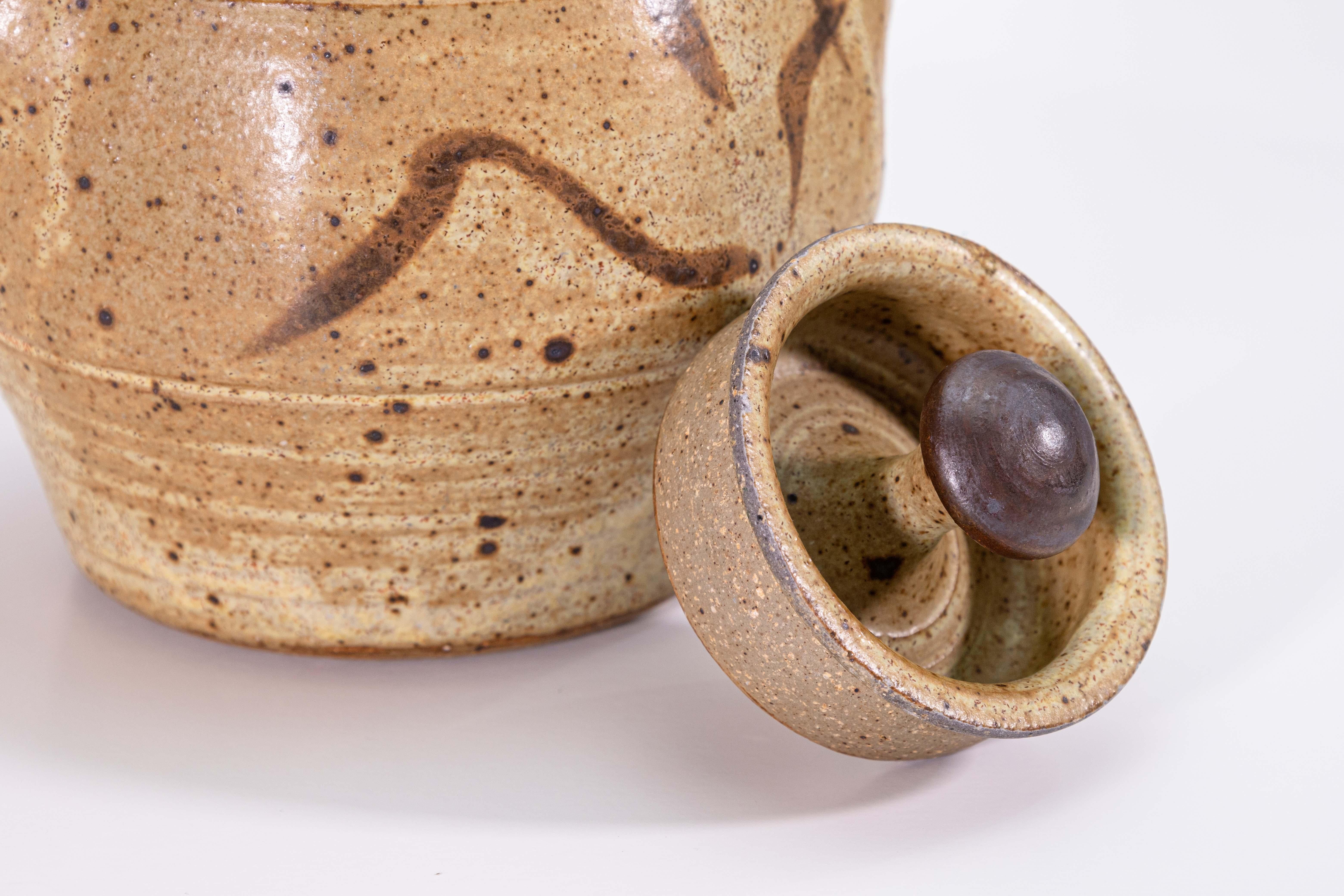 John Glick Modernist Stoneware Glazed Ceramic Pottery Tea Pot Plum Tree Pottery For Sale 2