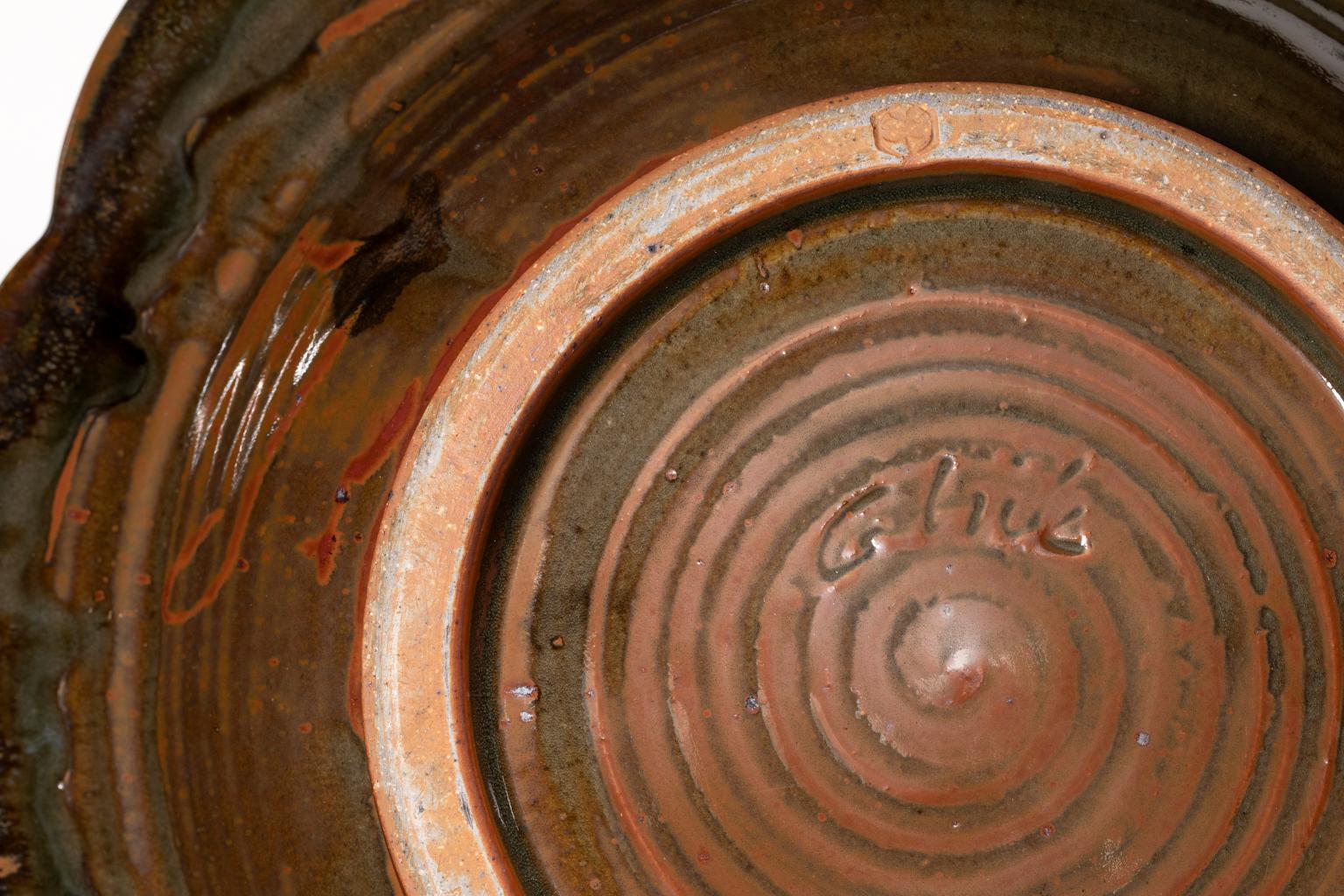John Glick Plum Street Pottery Ceramic Glazed Bowl/Charger Extra-large  For Sale 3