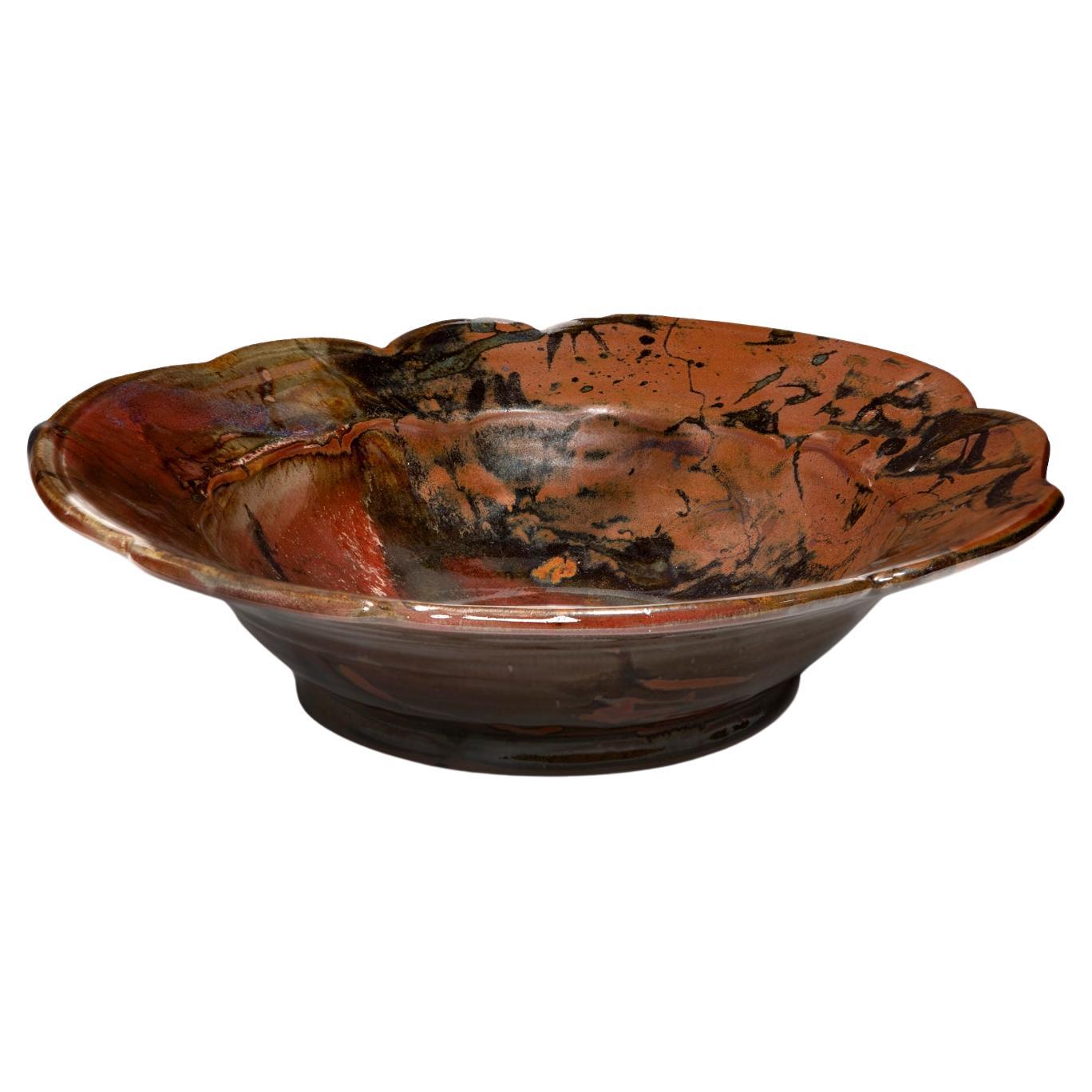 John Glick Plum Street Pottery Ceramic Glazed Bowl/Charger Extra-large  For Sale