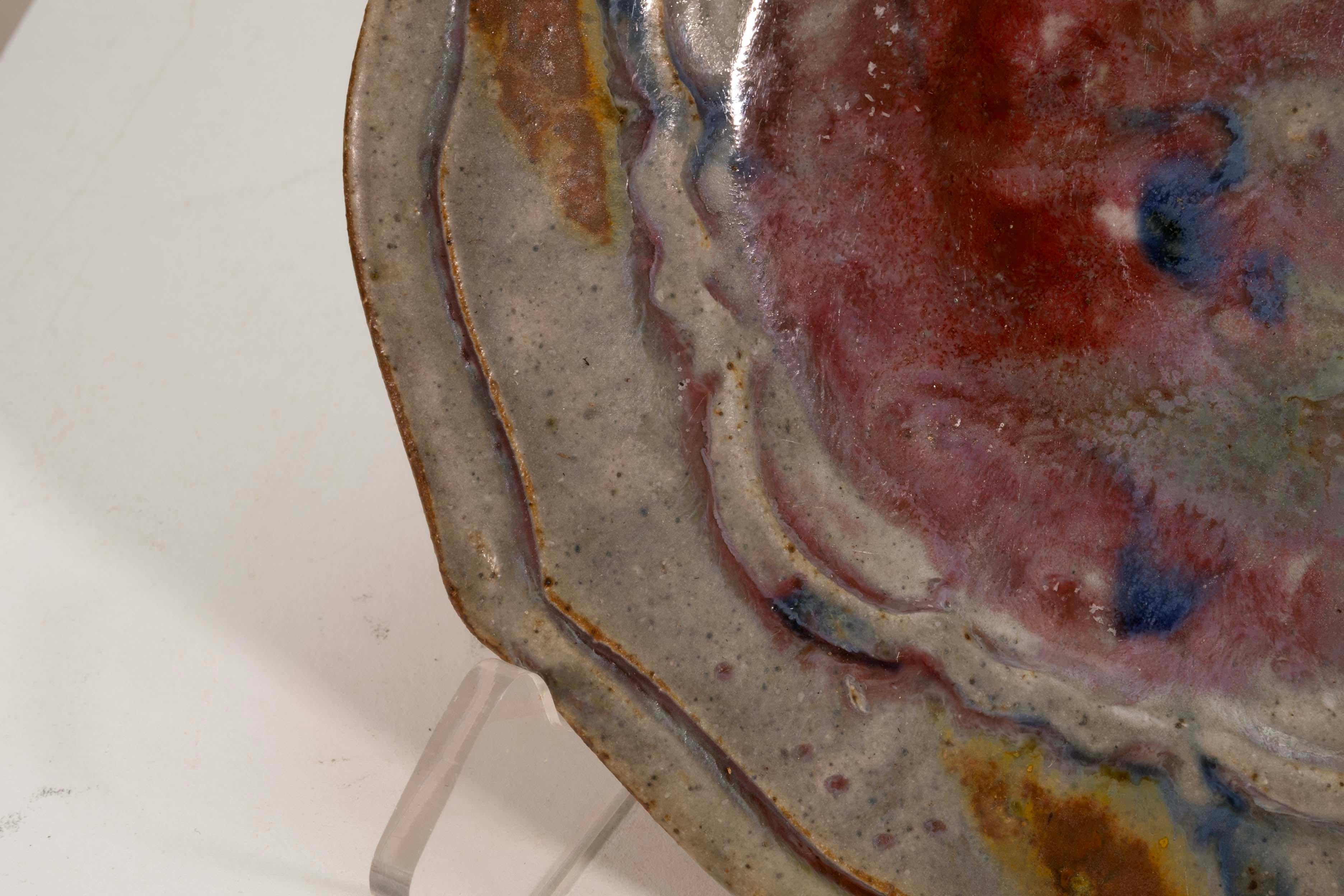 John Glick Set of 3 Ceramic Stoneware Small Plates Signed 4