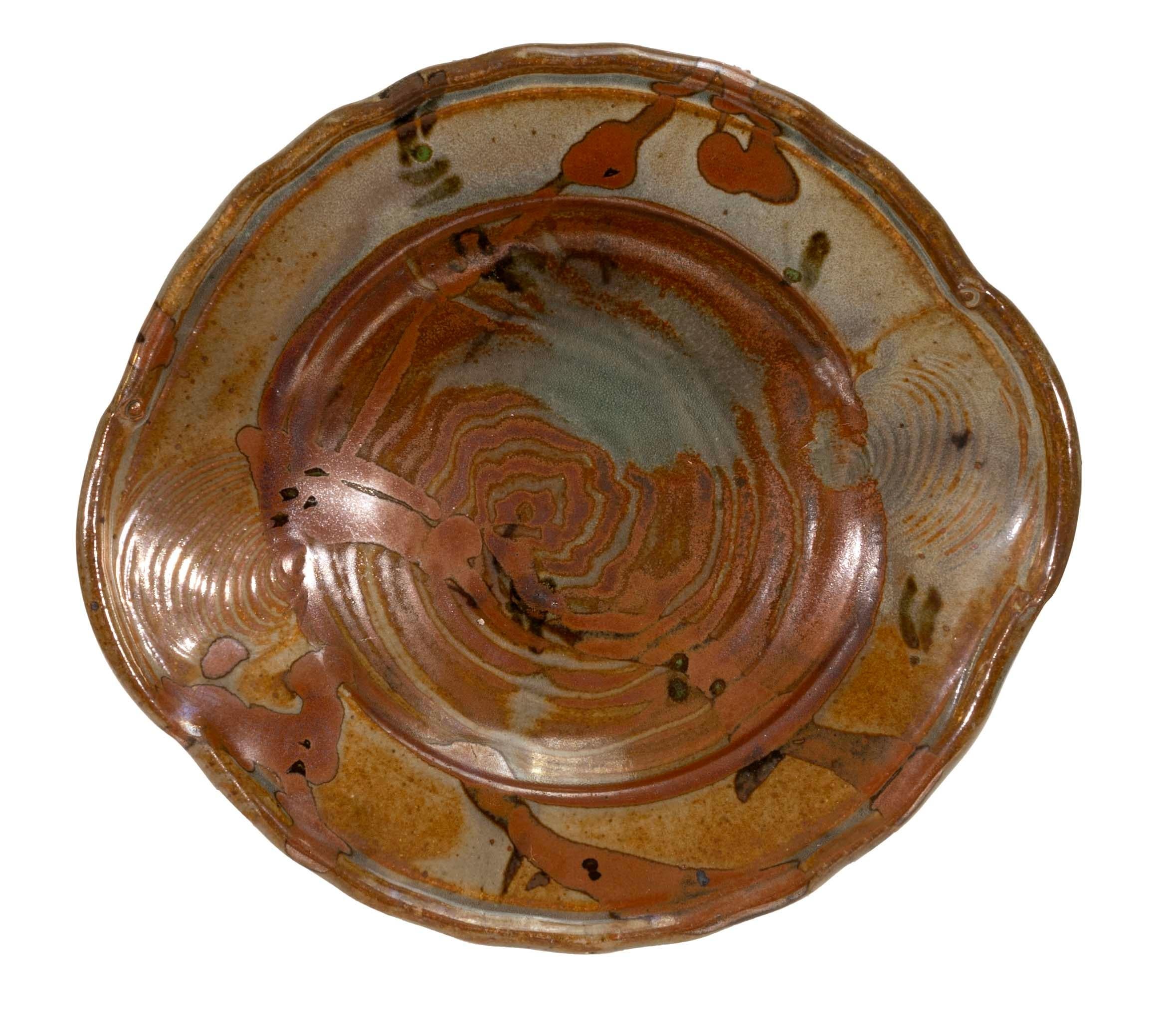 John Glick Set of 3 Ceramic Stoneware Small Plates Signed 7