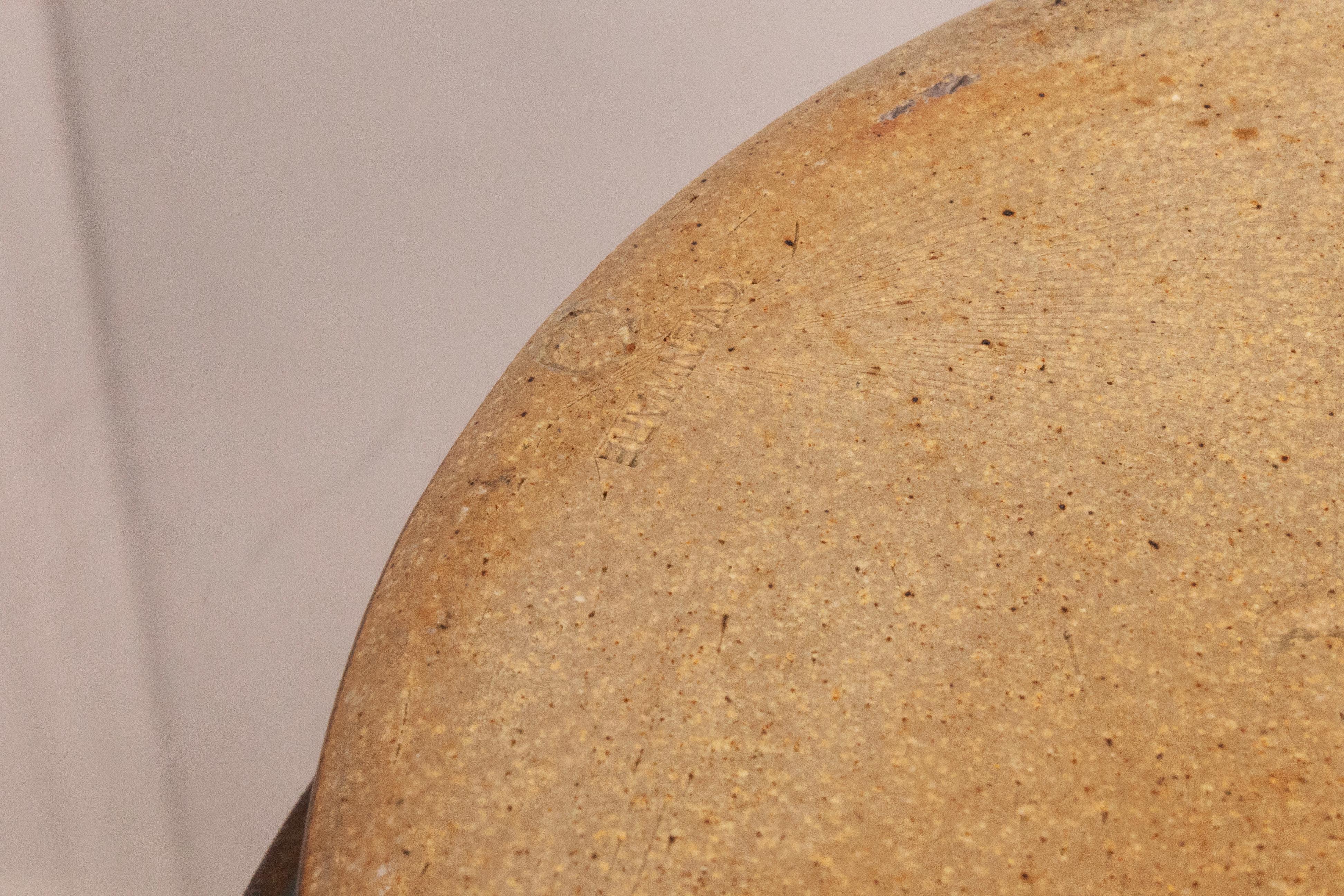 John Glick Shallow Bowl Modernist Stoneware Glazed Ceramic Plum Tree Pottery In Good Condition In Keego Harbor, MI