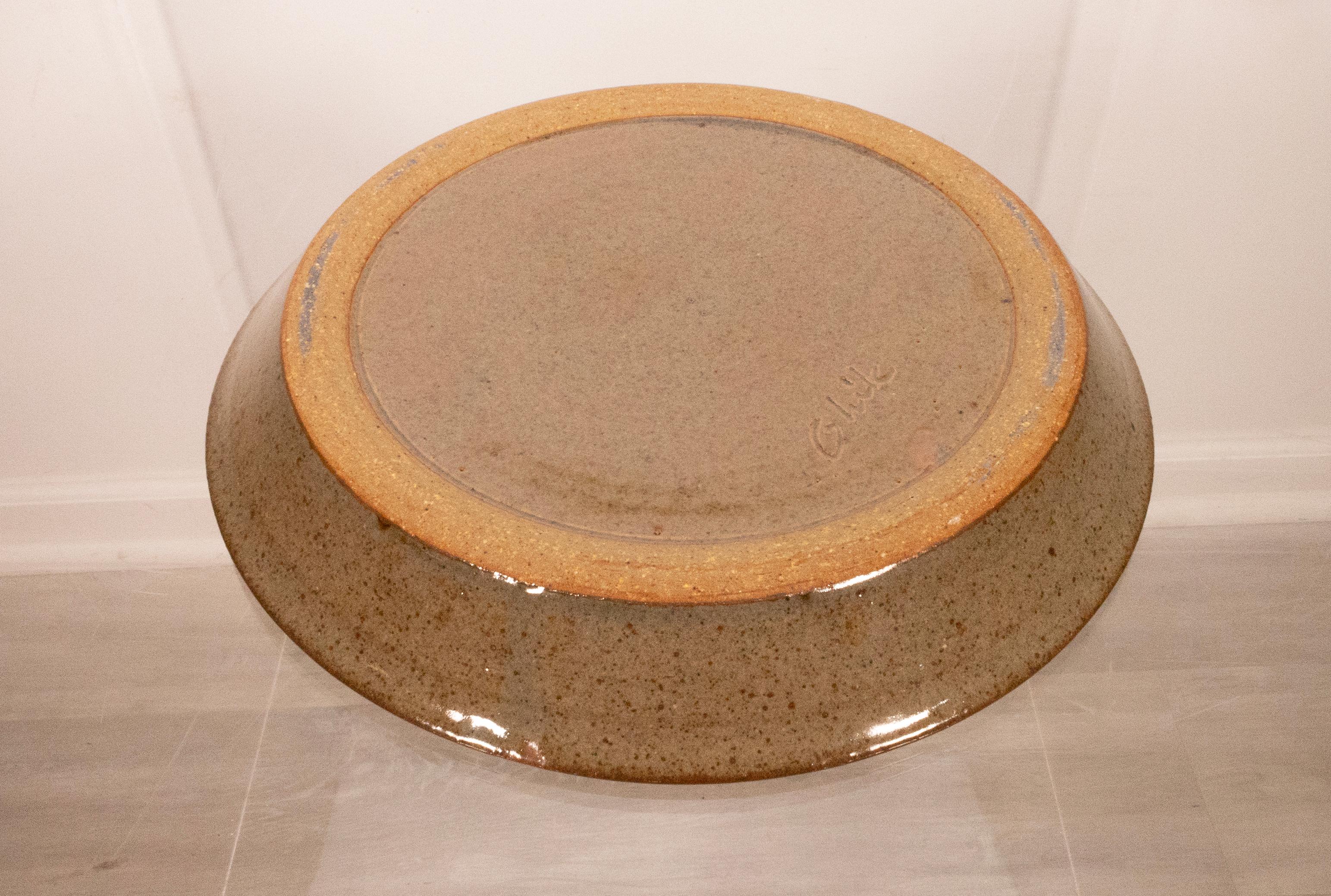 John Glick Signed Set of 12 Plates Modernist Stoneware Glazed Ceramics Plum Tree In Good Condition In Keego Harbor, MI